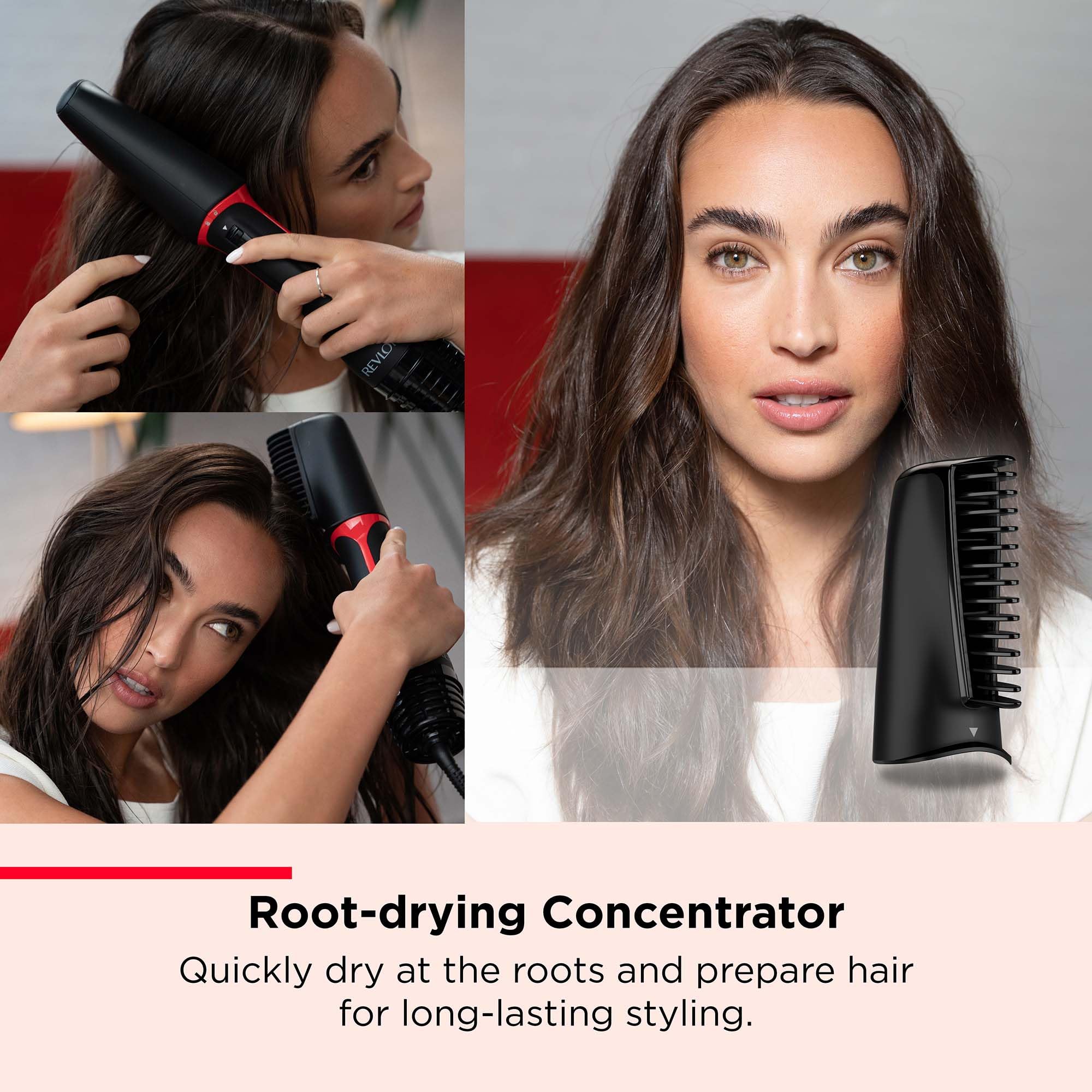 Revlon One-Step Blow-Dry Multi Styler – 3-in-1-Gerät – Trocknen, Locken und Volumen mit den 3 austauschbaren Aufsätzen (abnehmbarer Kopf, Lockenstab, Föhn, Stylingaufsatz) RVDR5333 3