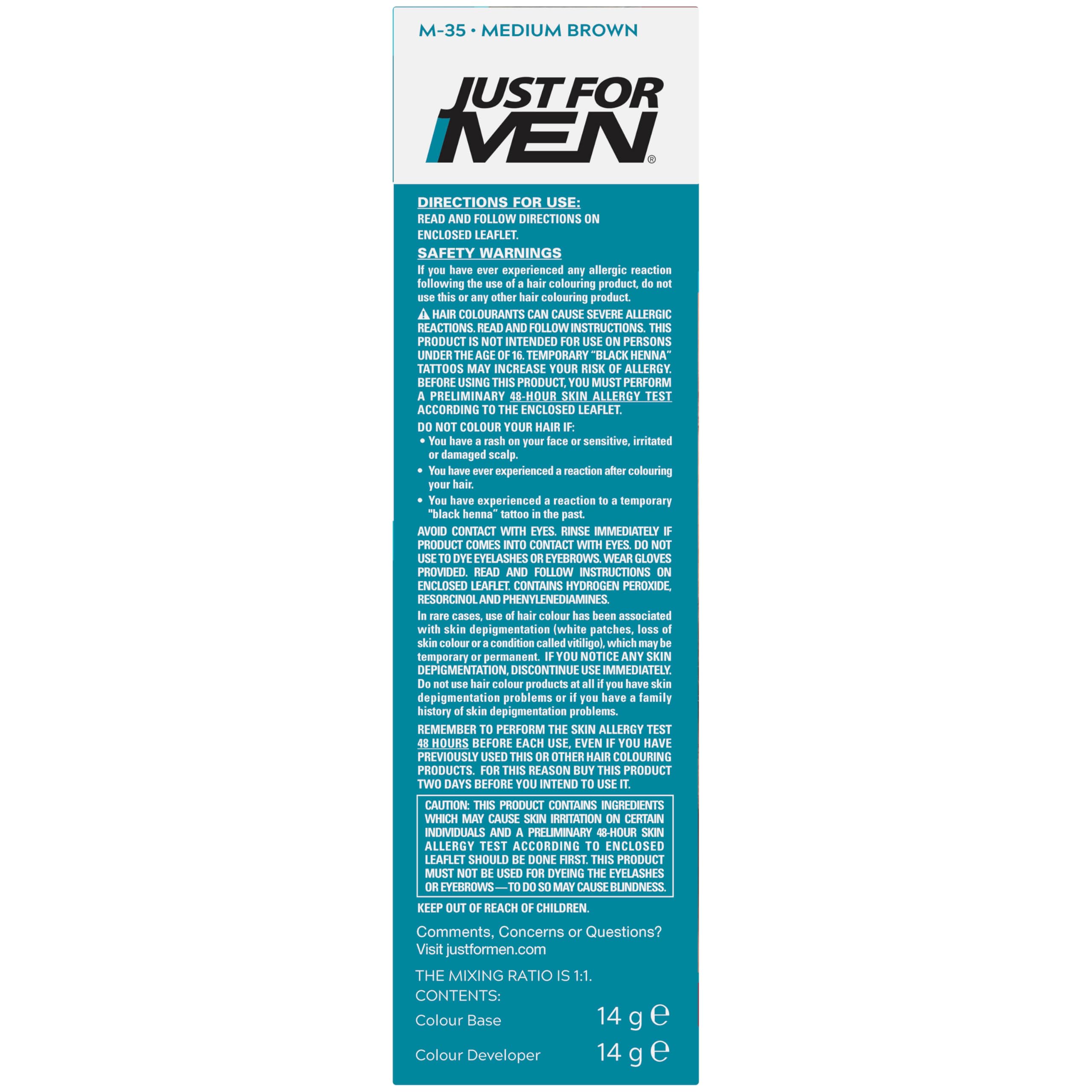 Just For Men Moustache & Beard Dye M35 Medium Brown - Eliminates Grey for Thicker Look 8