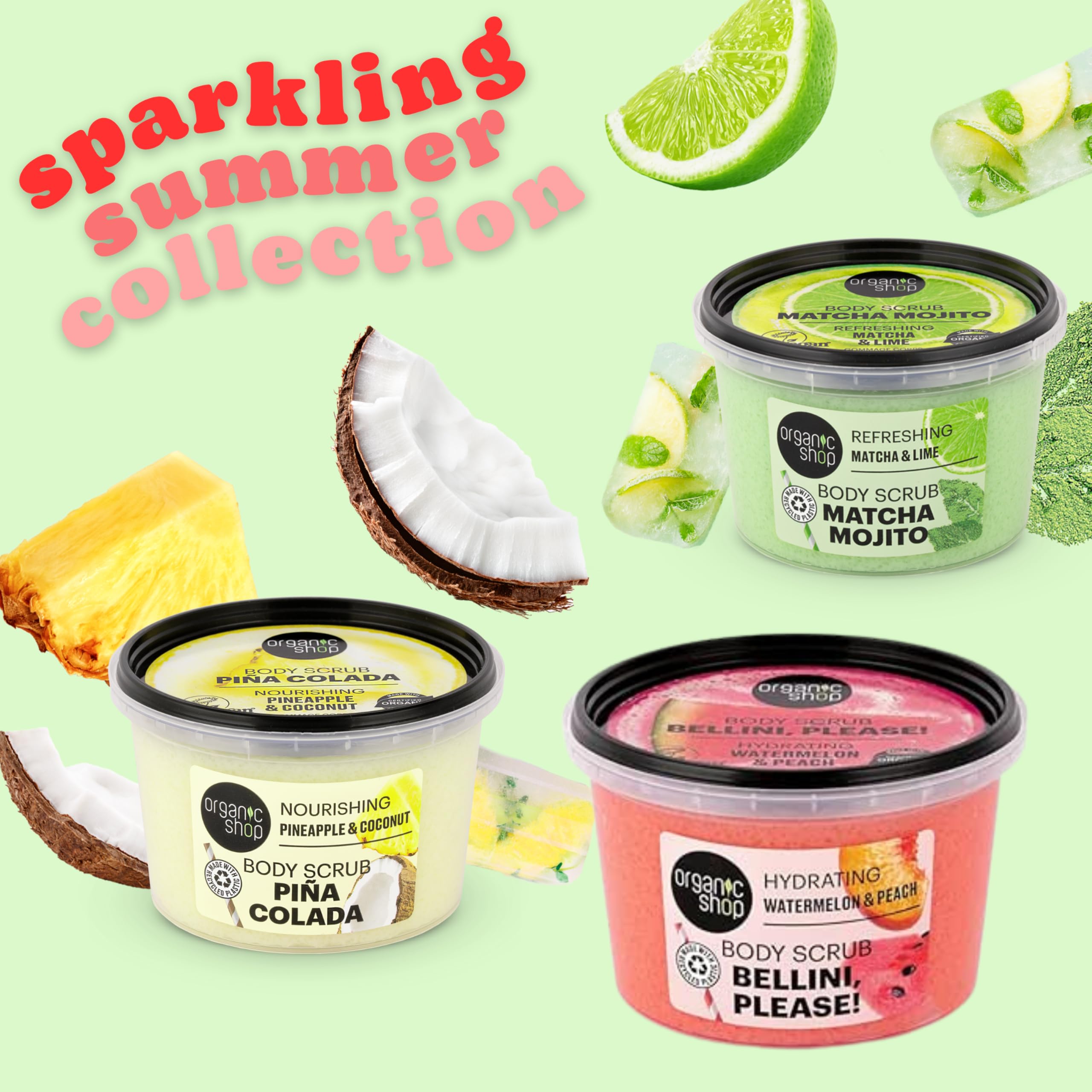 Organic Shop Hydrating Body Scrub with Watermelon & Peach Extracts 250ml 9