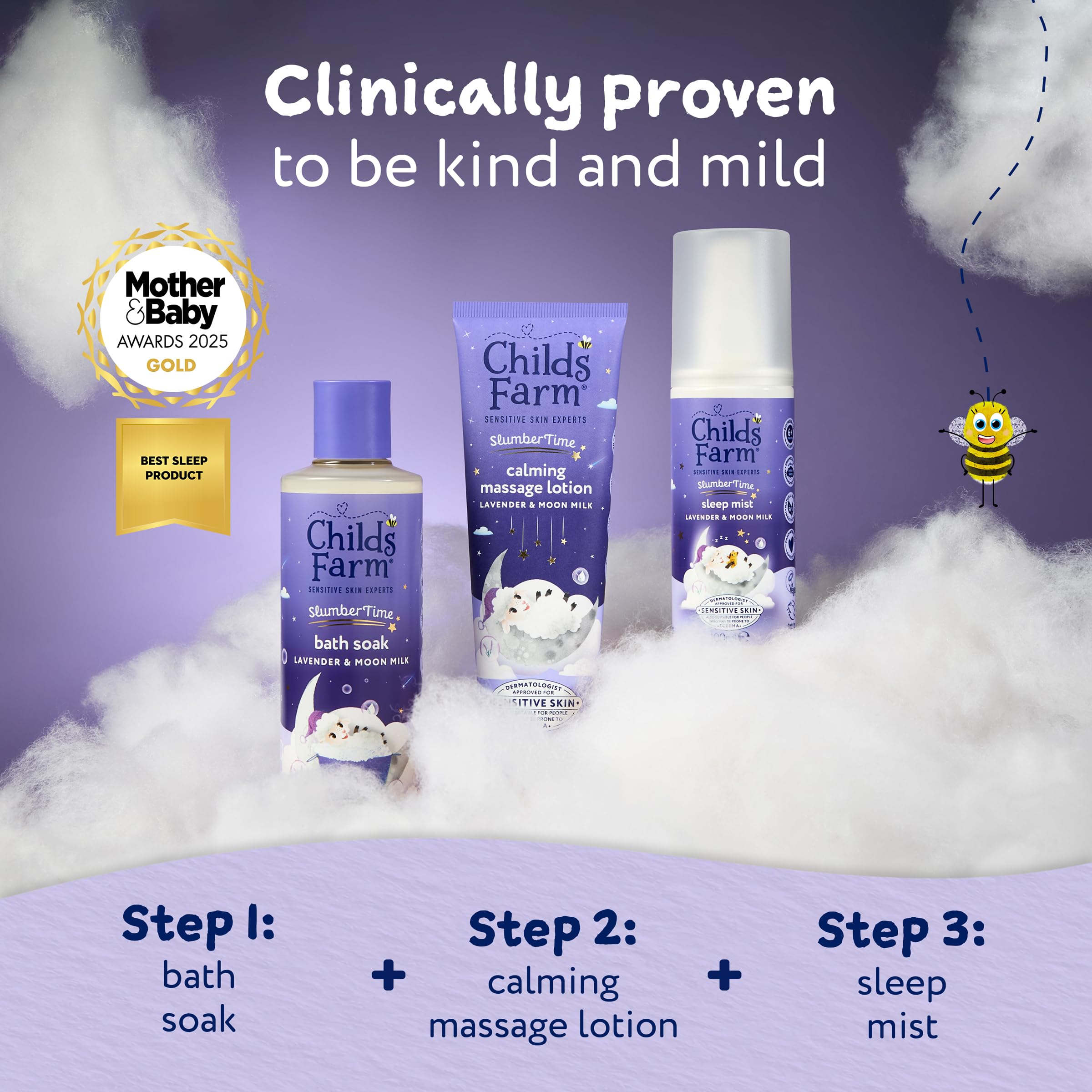 Childs Farm SlumberTime Schlafbad, beruhigender Lavendel &amp; Mondmilch | Soo 6