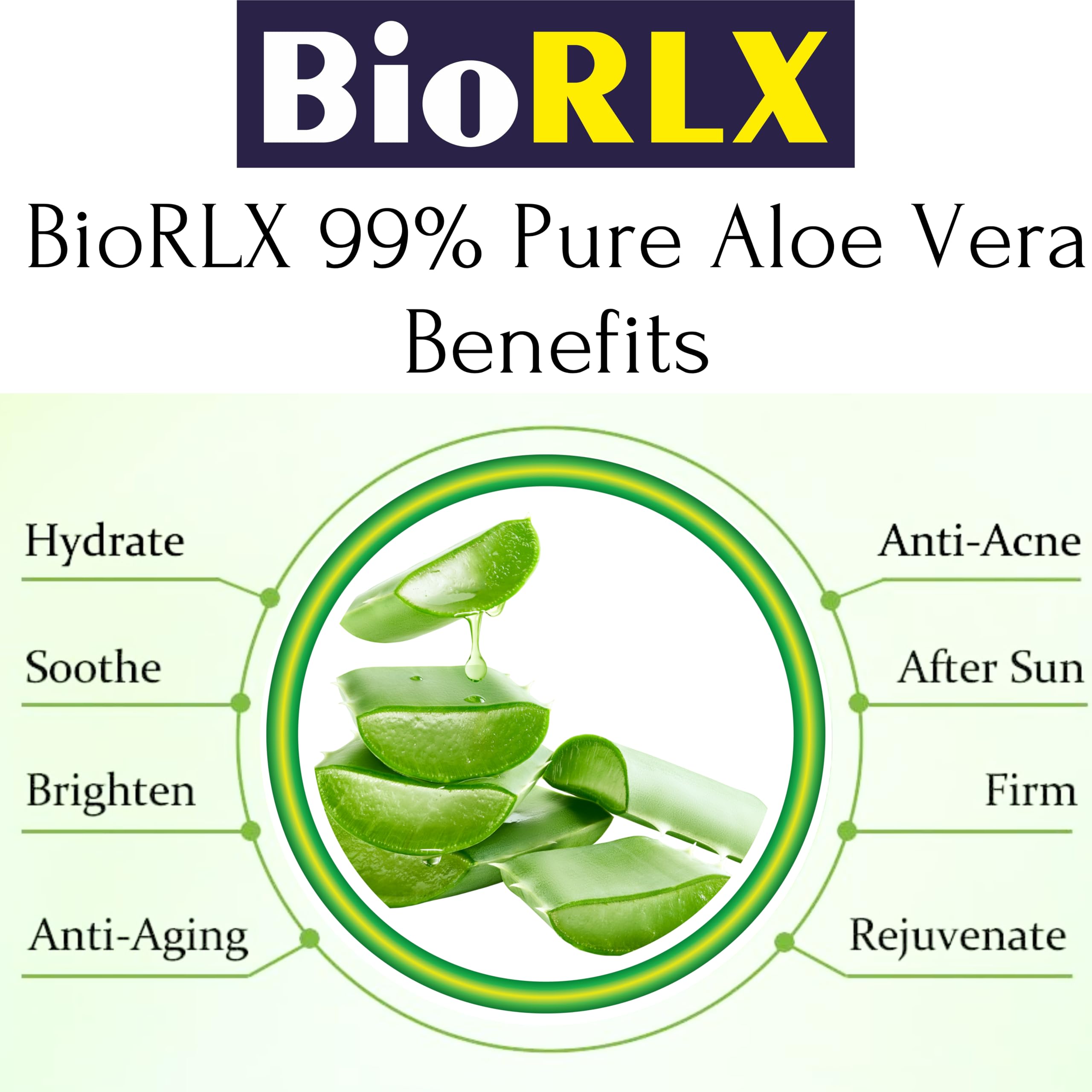 BioRLX 99% Aloe Vera Gel with Collagen & Hyaluronic Acid for Face, Body, Hair (8.5 fl.oz) 4