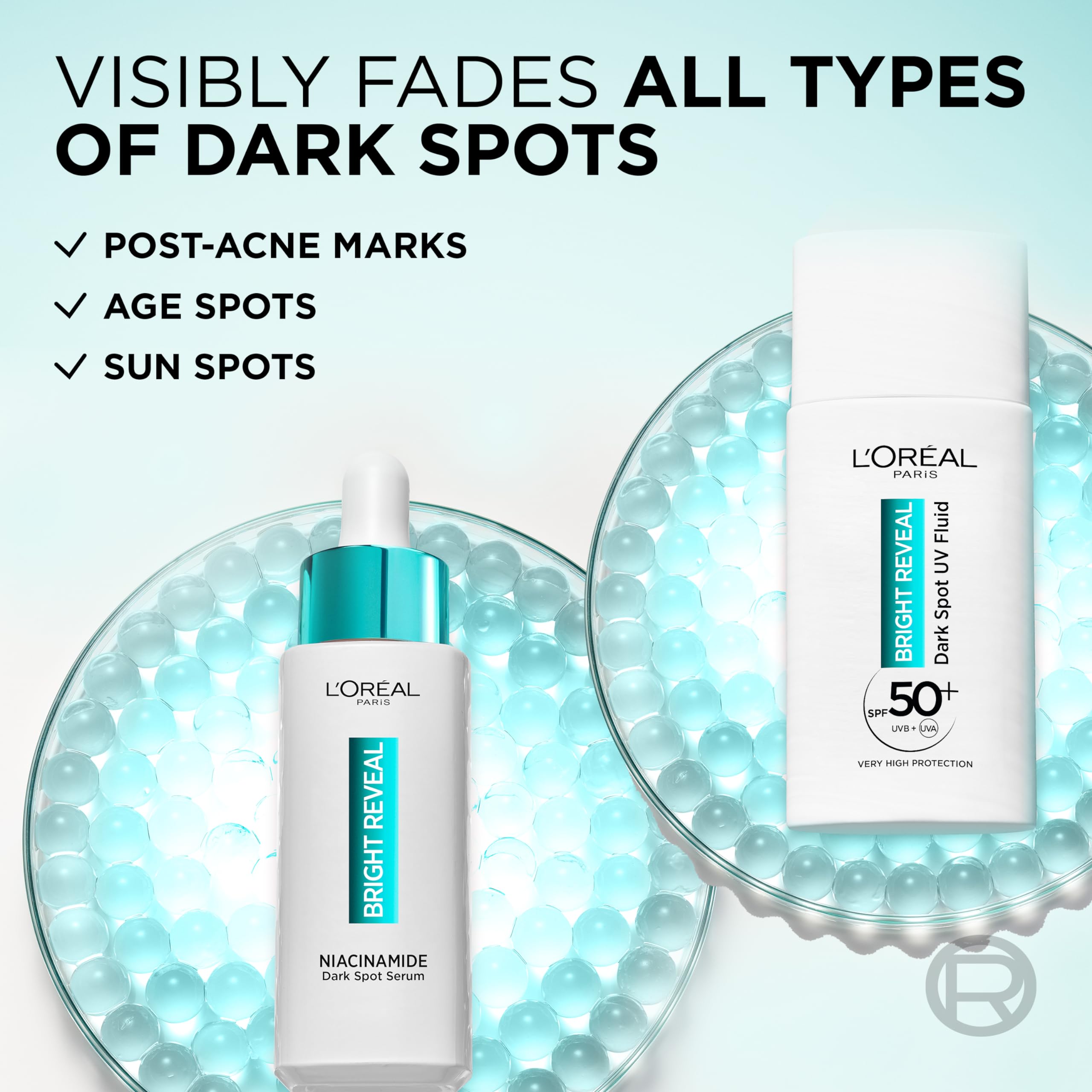 L'Oréal Paris Bright Reveal Niacinamide Dark Spot Serum & UV Fluid SPF 50+ Routine 7