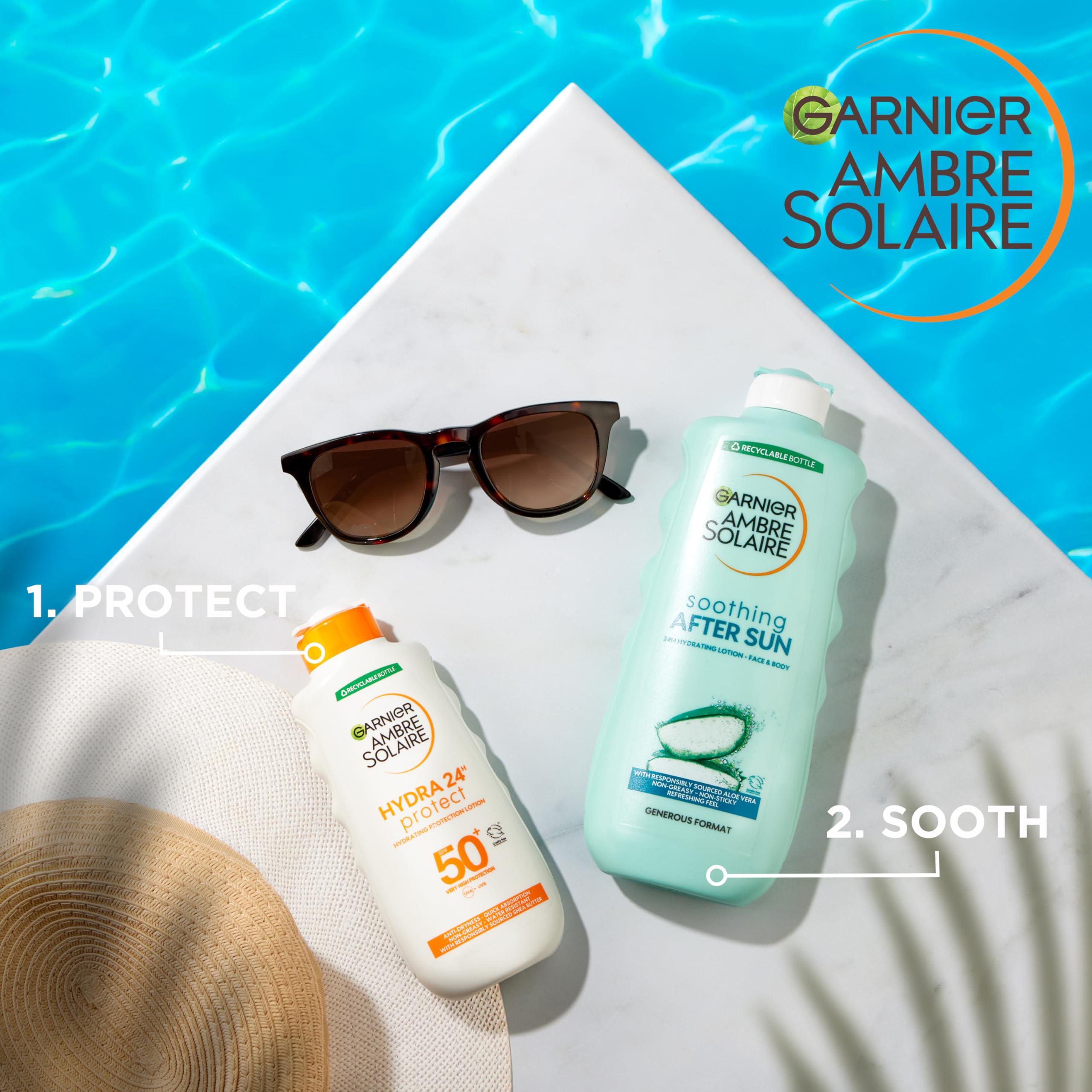 Garnier Ambre Solaire After Sun Lotion, beruhigende und pflegende After-Sun-Lotion mit Aloe Vera, 400 ml 5