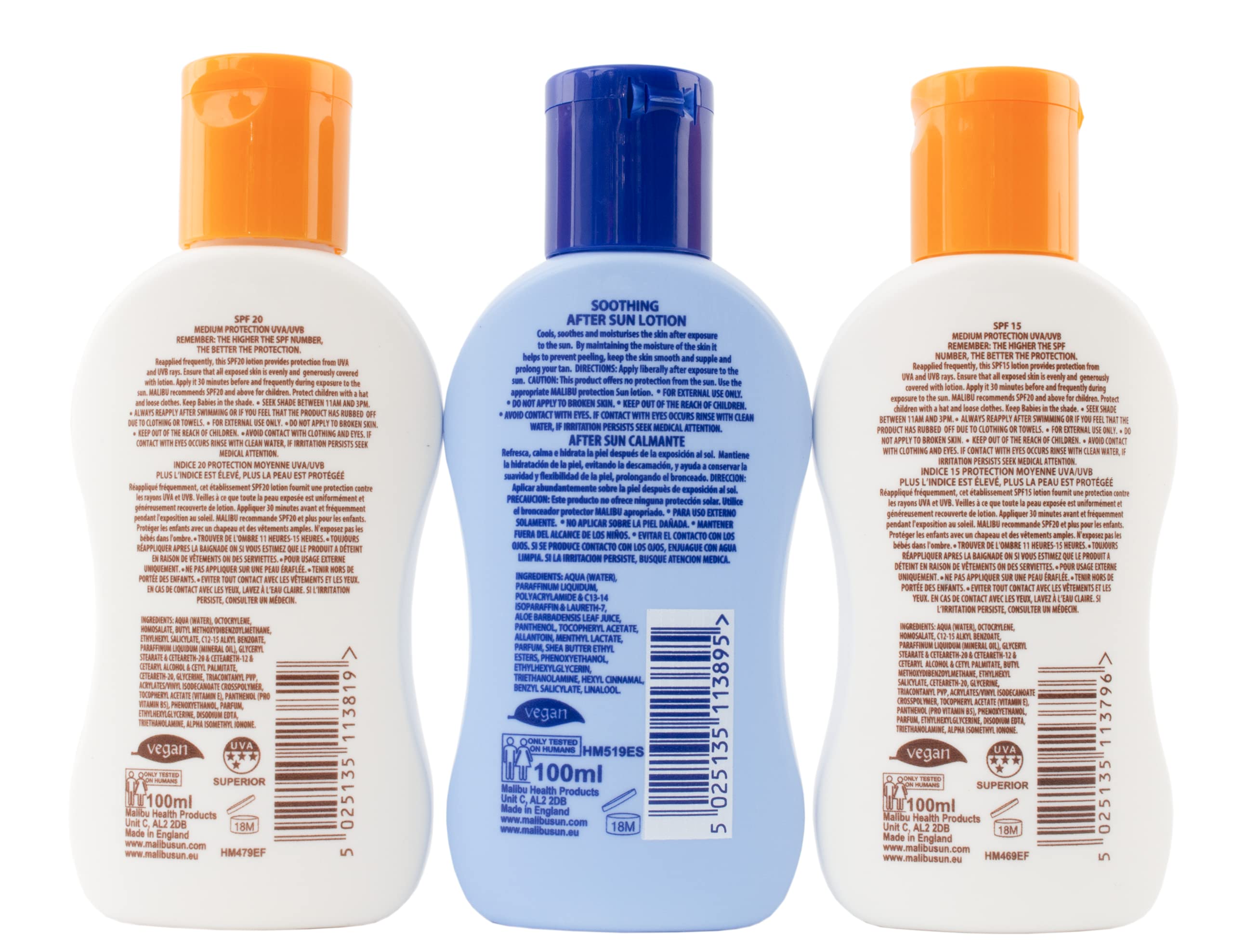 Malibu Sun Travel Essentials: SPF 15 & 20 Sun Cream Protection with Aloe Vera Aftersun 3