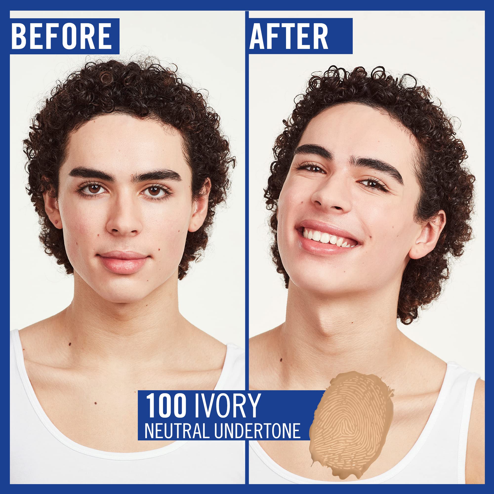 Rimmel Match Perfection Foundation 100 Ivory - Medium Coverage, 24hr Hydration, SPF20