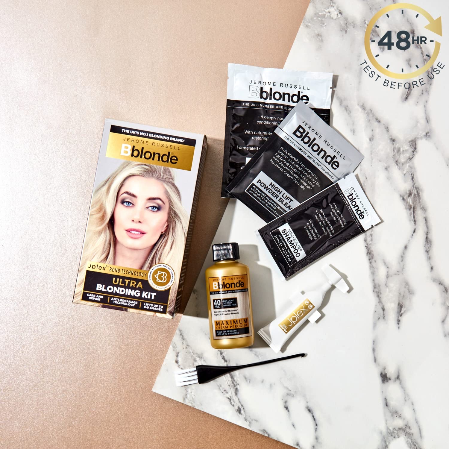 Jerome Russell Bblonde Ultra Blonding Kit - Professional Hair Dye for Light to Dark Brown Hair 6