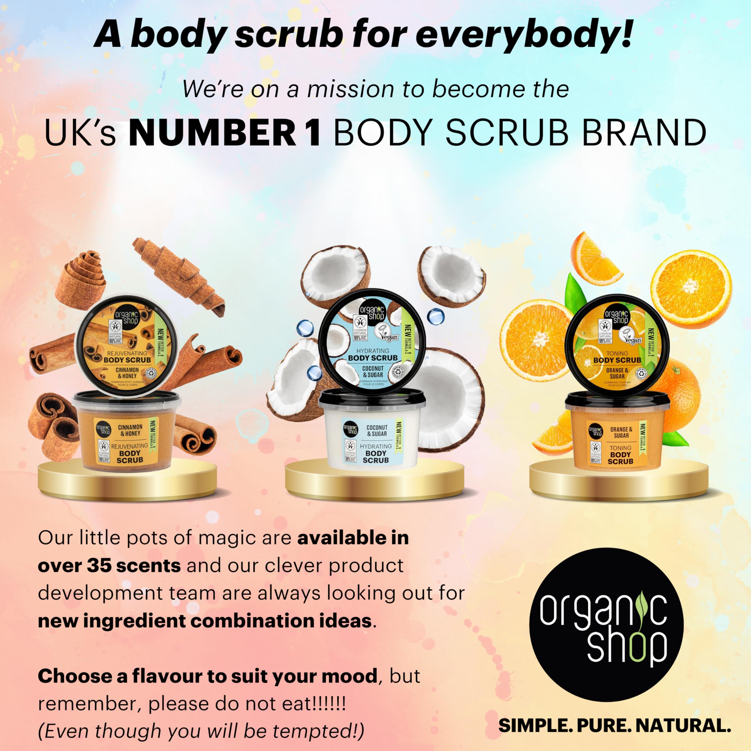 Organic Shop Restoring Cocoa & Sugar Body Scrub for Suppleness and Softness 7