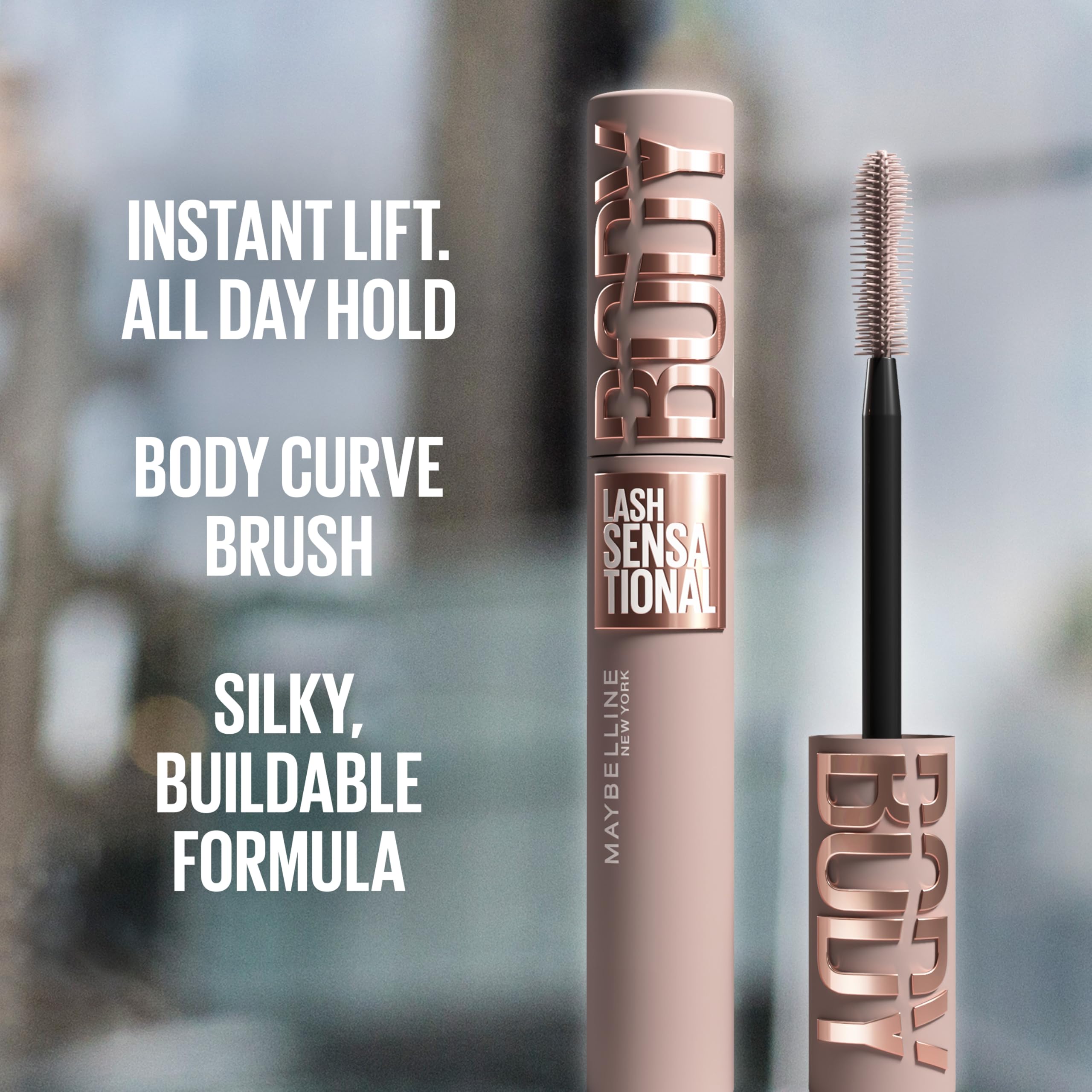 Maybelline Lash Sensational, Body Mascara, Volumen bis zu 24 Stunden Lift, Wischfest 4