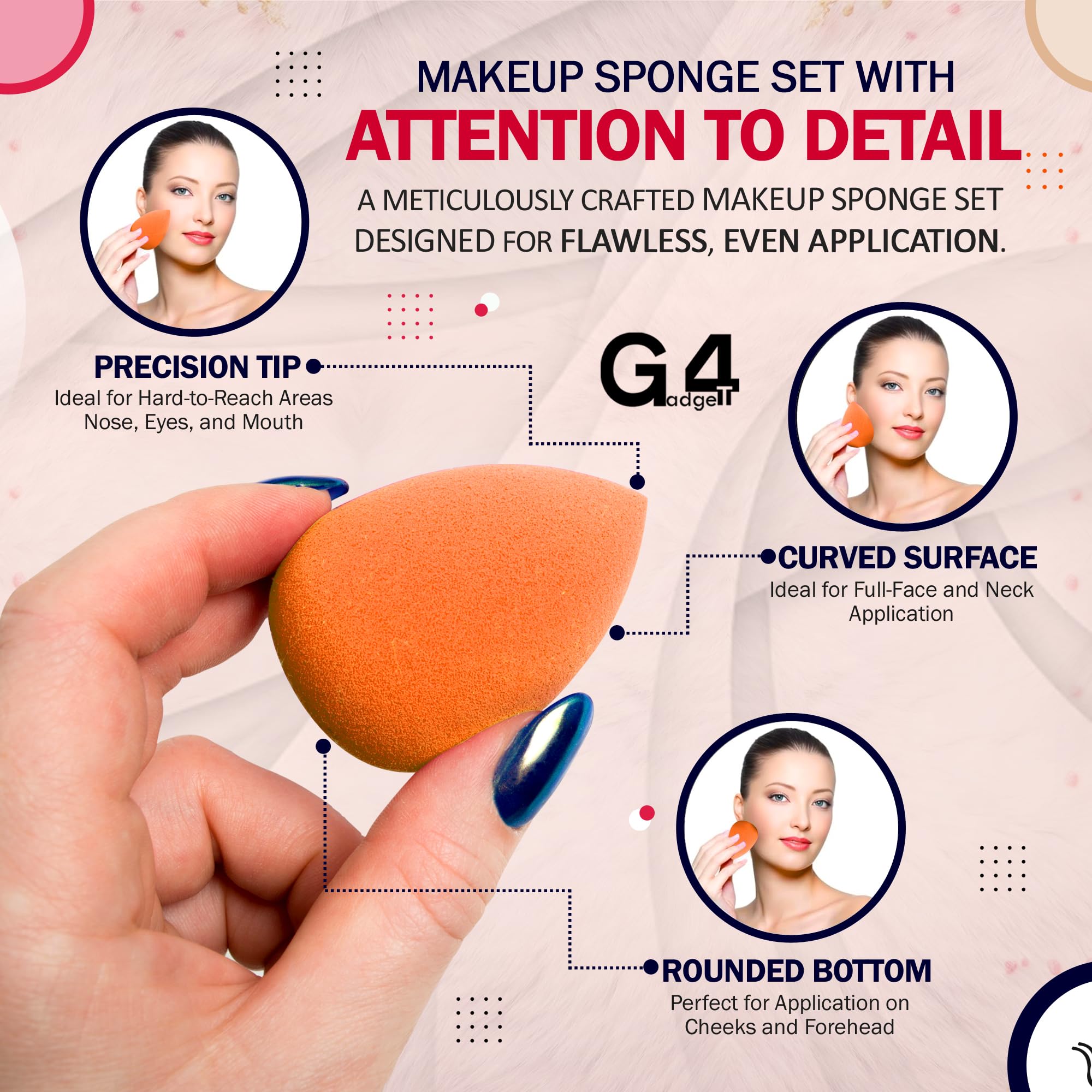 G4GADGET 12 PCS Multi-Coloured Makeup Sponges Set for Flawless Foundation Application 3