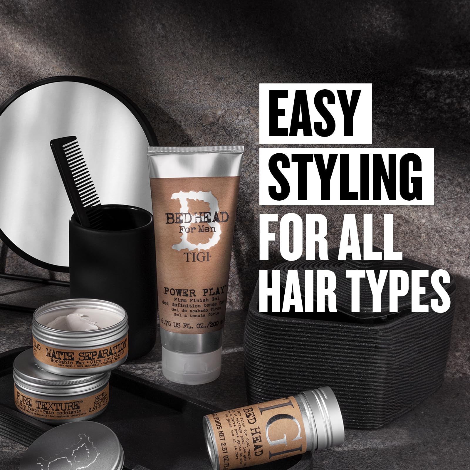 Bed Head For Men von TIGI – Mattes, formbares Haarwachs – Professionelles Haarwachs mit starkem Halt – Haarstylingprodukt mit Bienenwachs – Für kurzes bis mittellanges Haar – 85 g 4