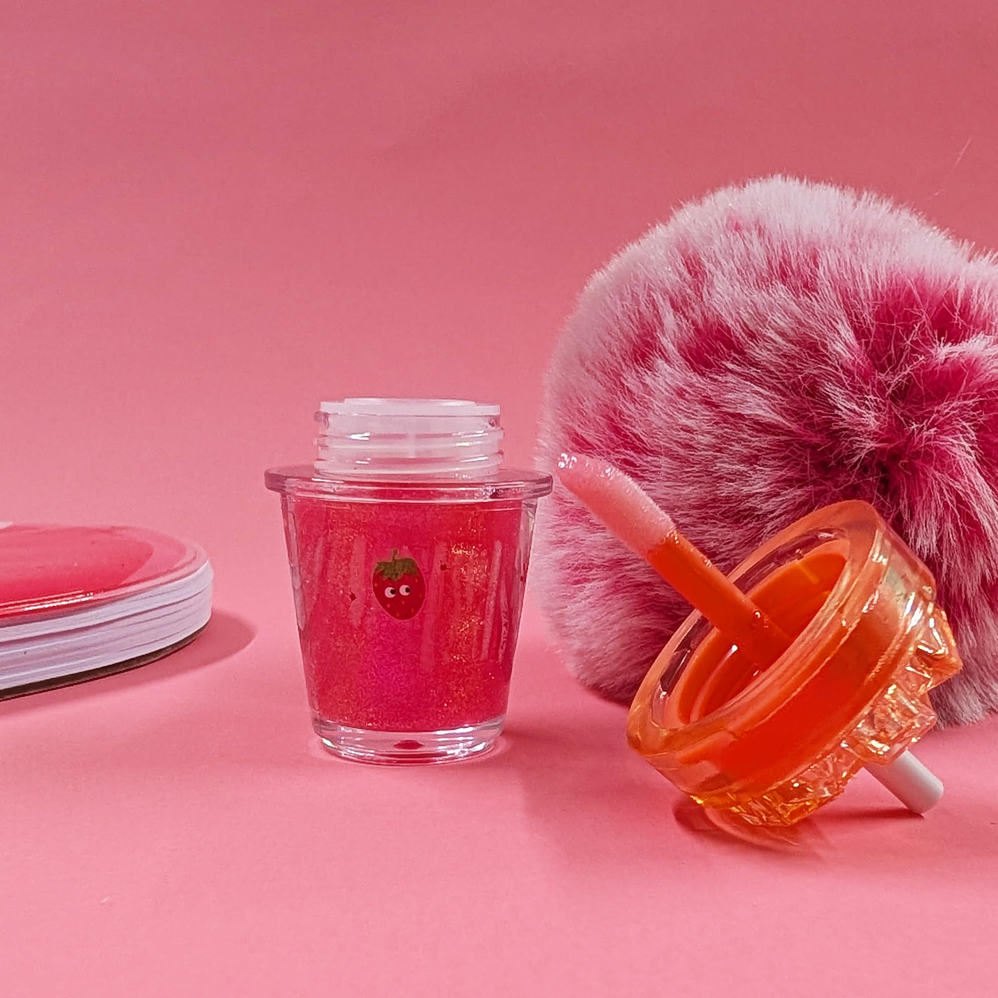 Tinc Scented Sparkly Lip Gloss Duo - Strawberry & Blueberry Ice Design - Moisturizing 7