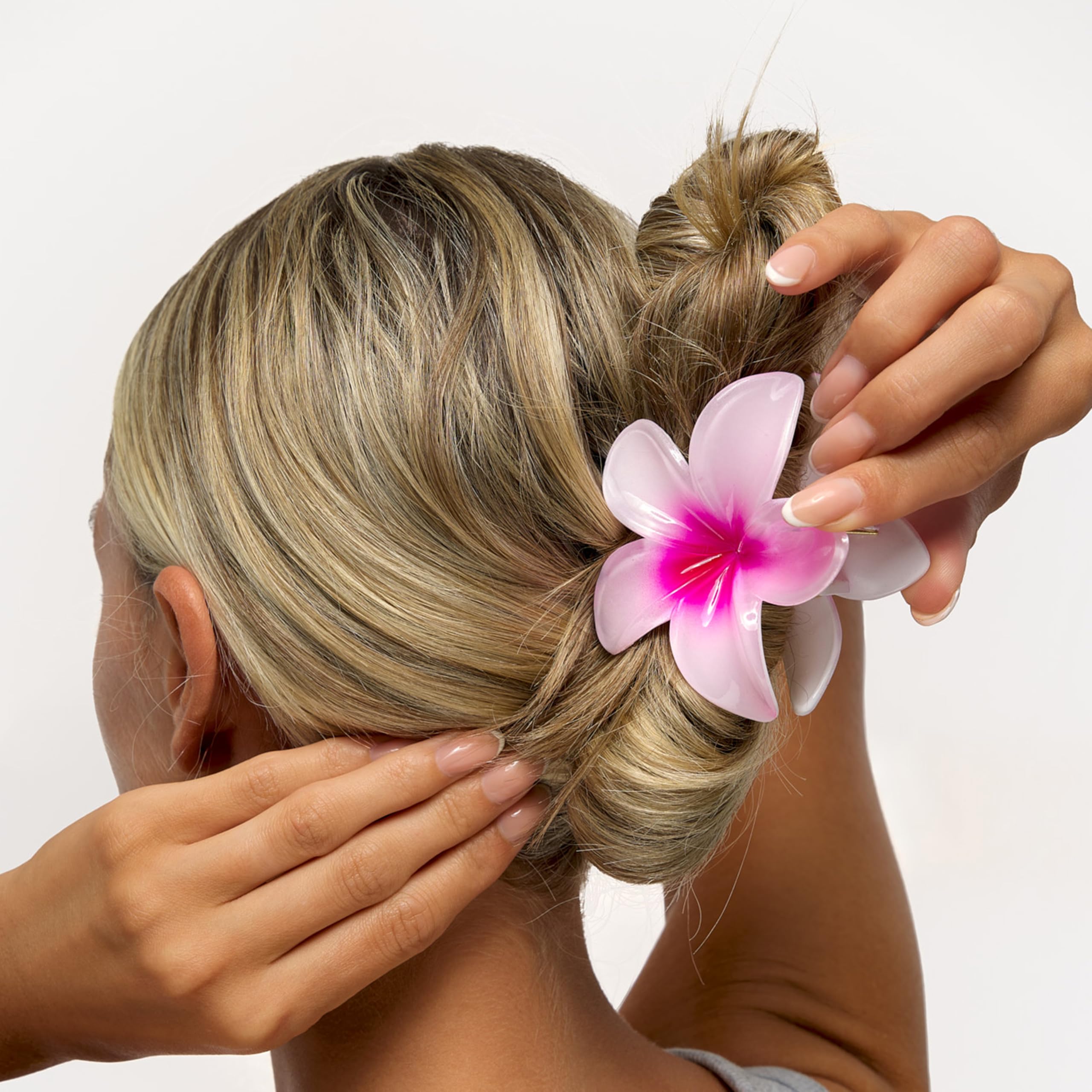 Brushworks Tropical Flower Claw Clips (3-Pack) – Glossy Floral Hair Clamps for All Hair Types 5