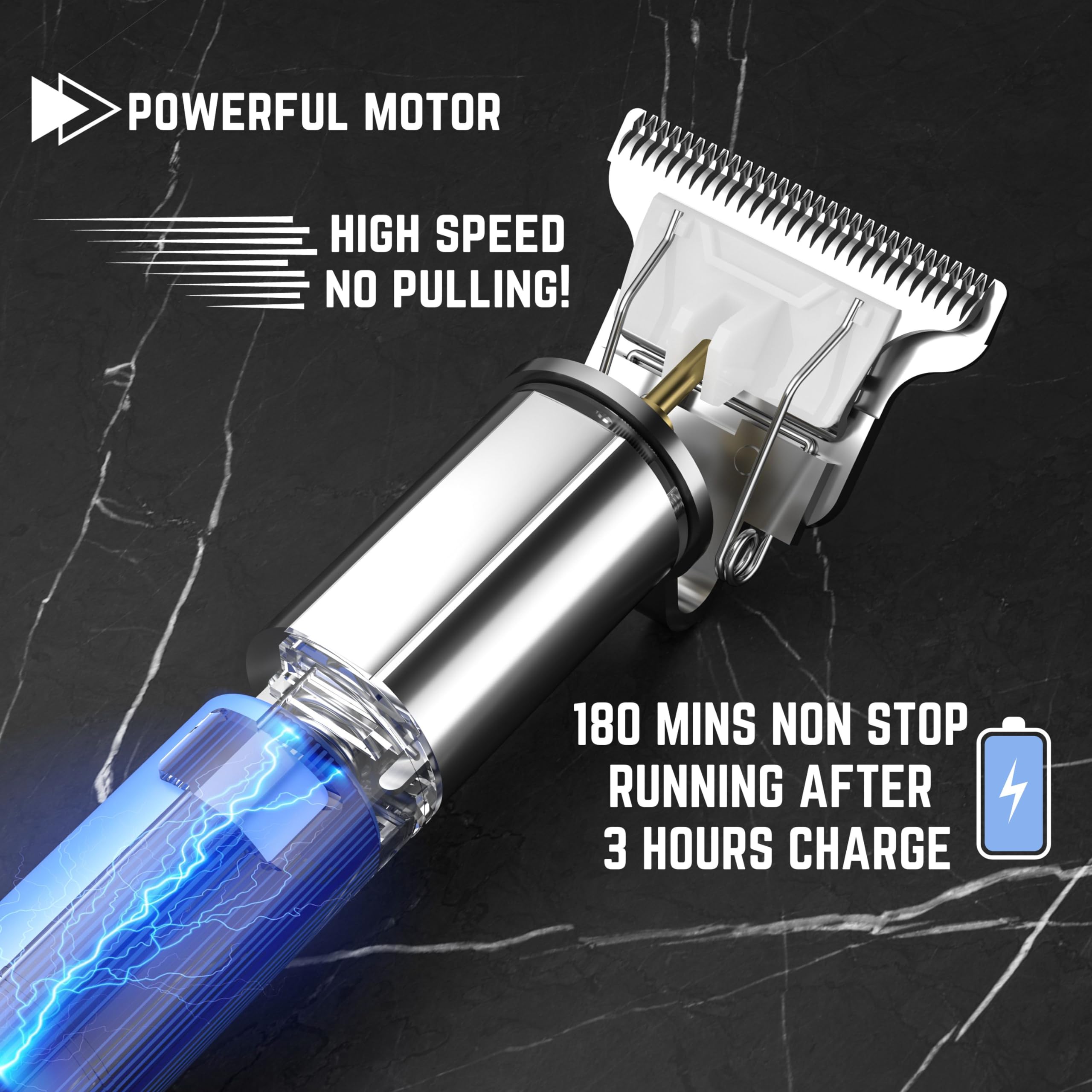 BARBERBOSS Professional Cordless T-Blade Beard Trimmer & Hair Clippers for Men 3