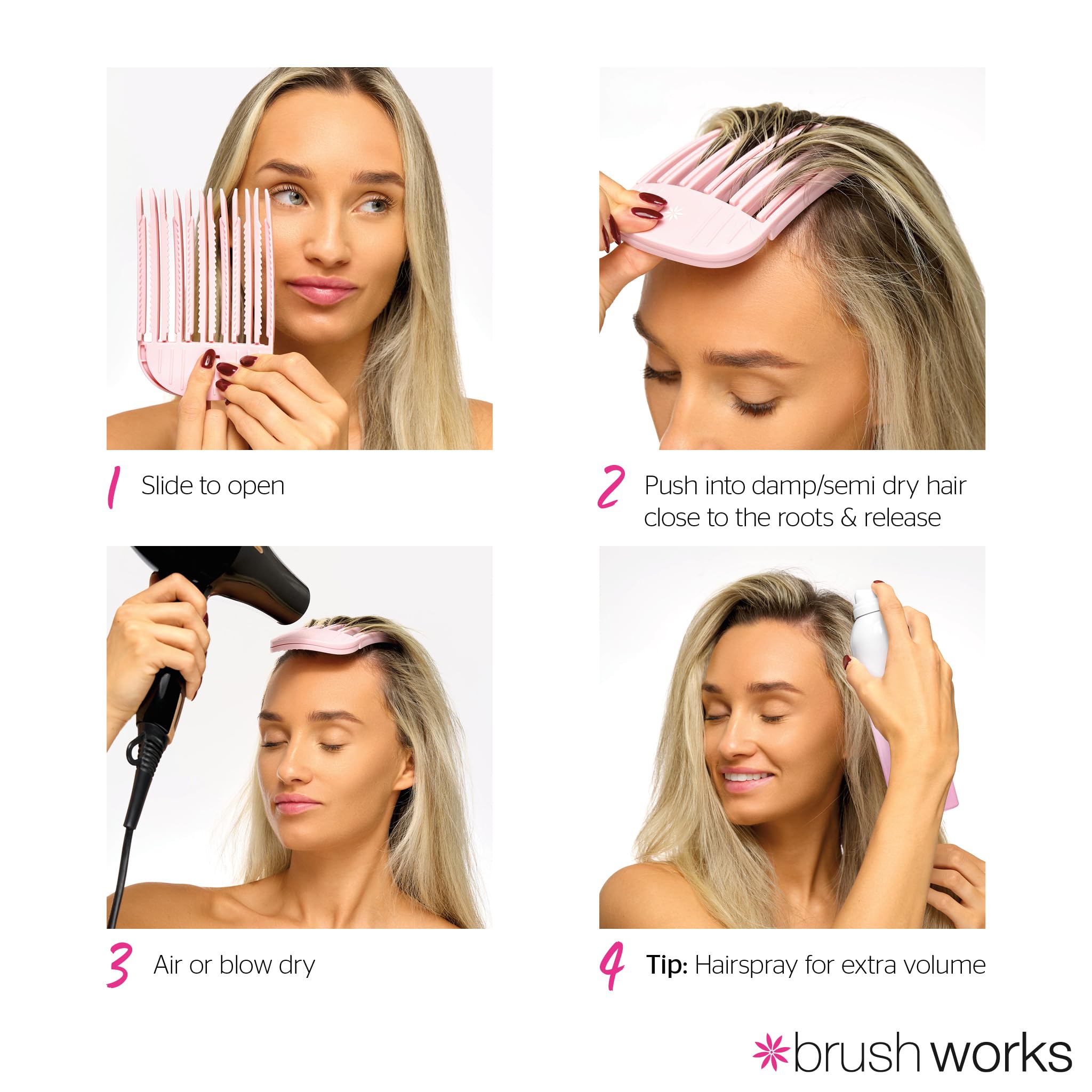 Brushworks Volumising Hair Clips (2 Pack) for Instant Root Lift and Volume 4