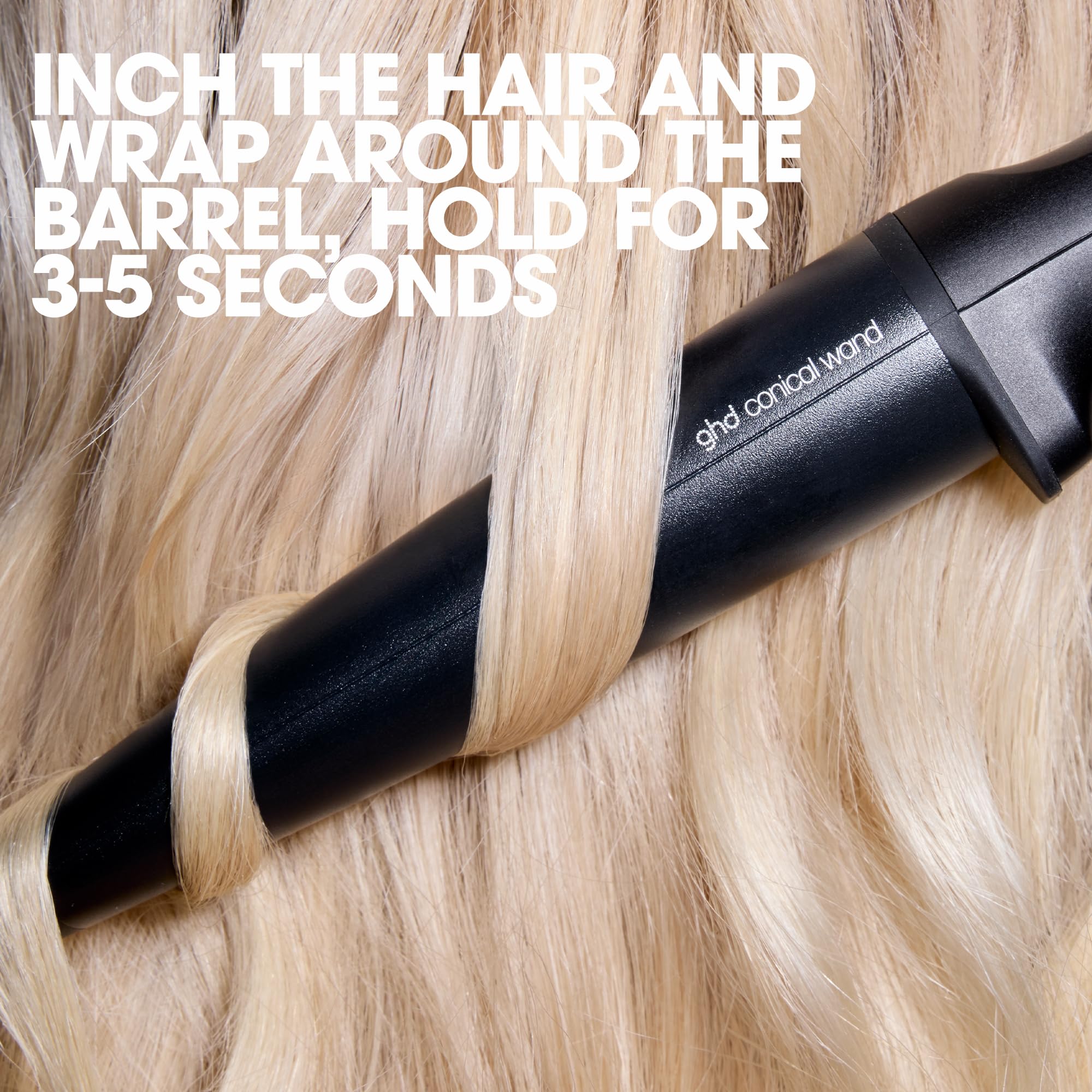 ghd Chronos Curve Conical Wand 28-23mm Black Hair Curler for Long-Lasting Beach Waves 5