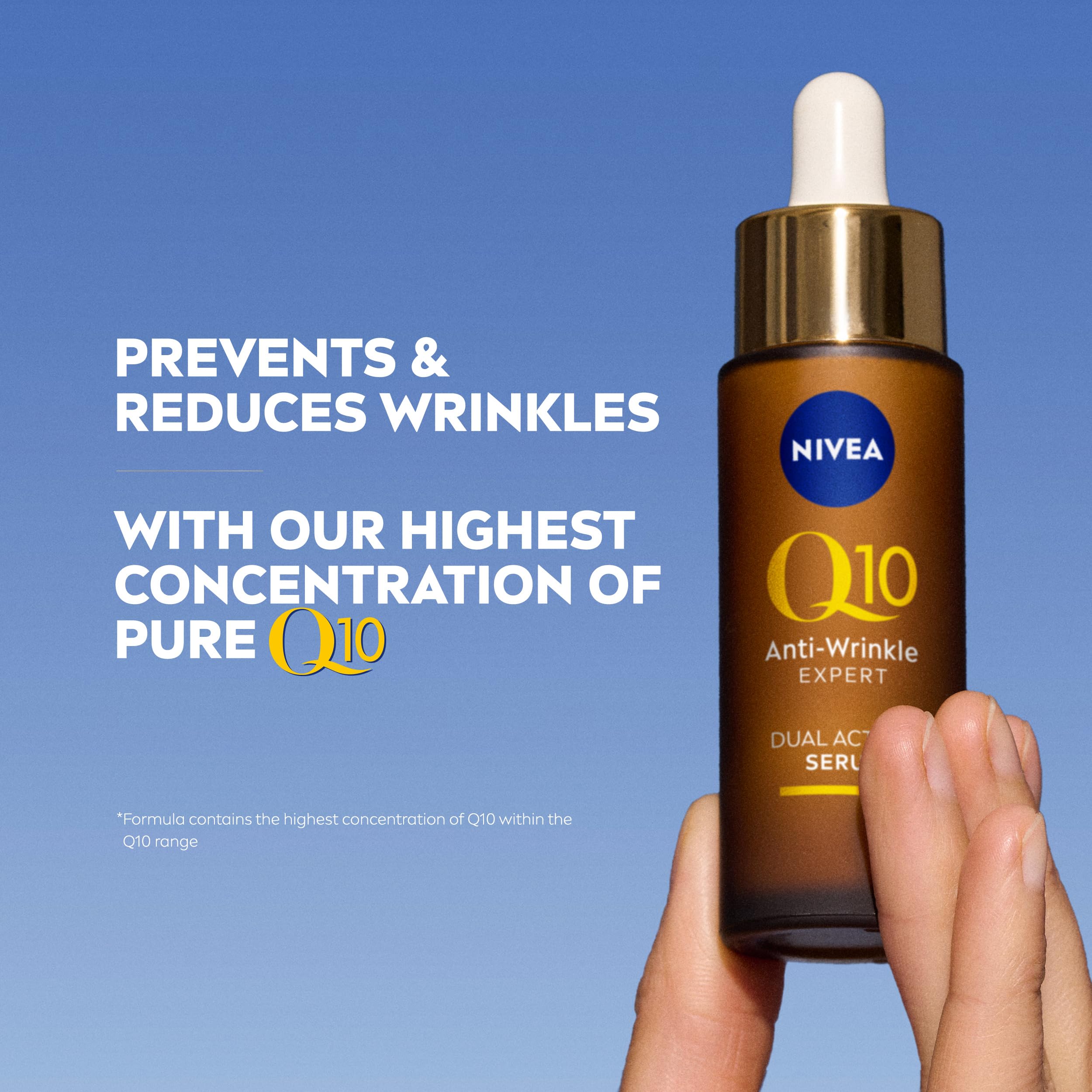 NIVEA Q10 Anti-Wrinkle Expert Dual Action Serum for Deep Wrinkle Reduction (30ml)