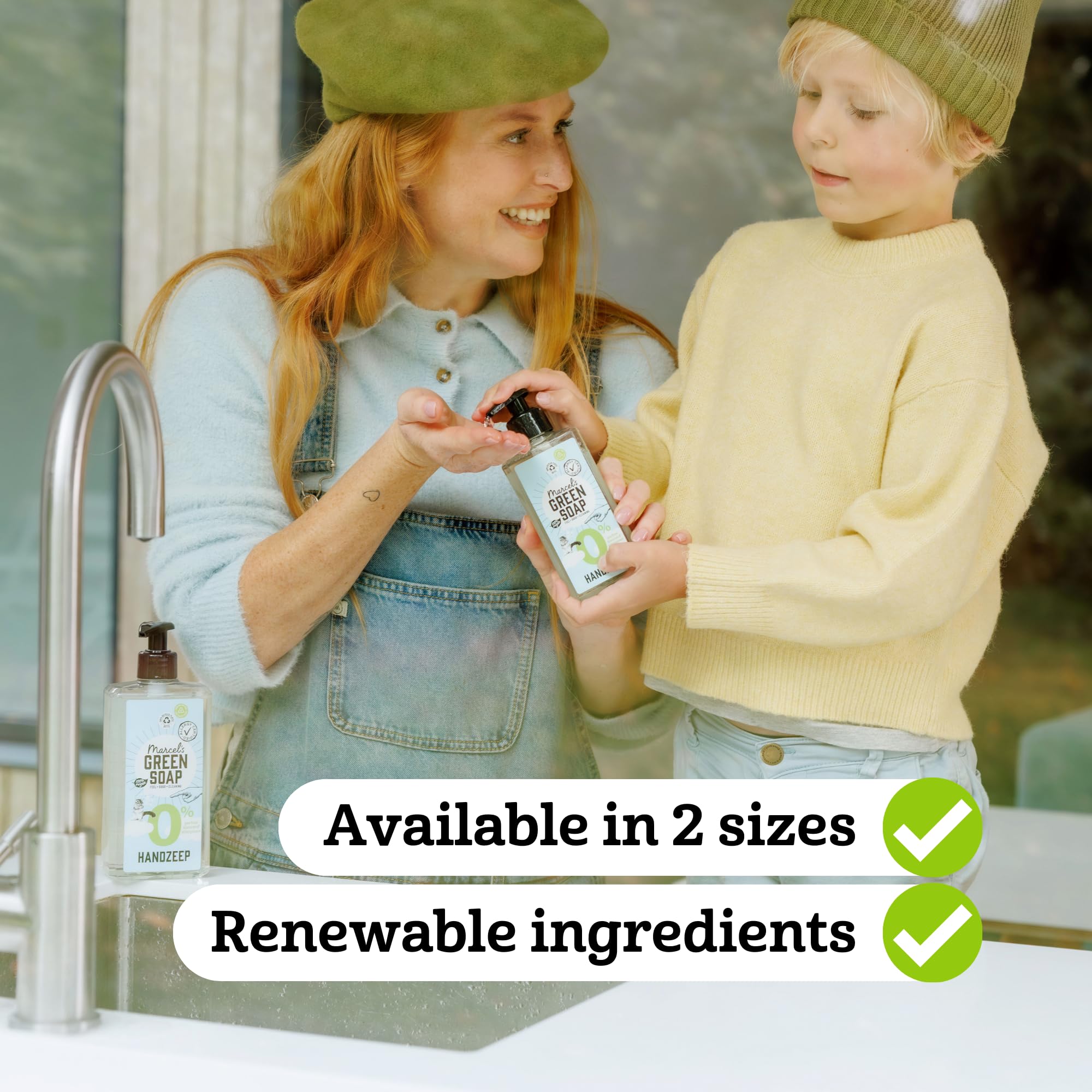 Marcel's Green Soap Hand Soap 0% Allergy-Certified Refillable Dispenser 8