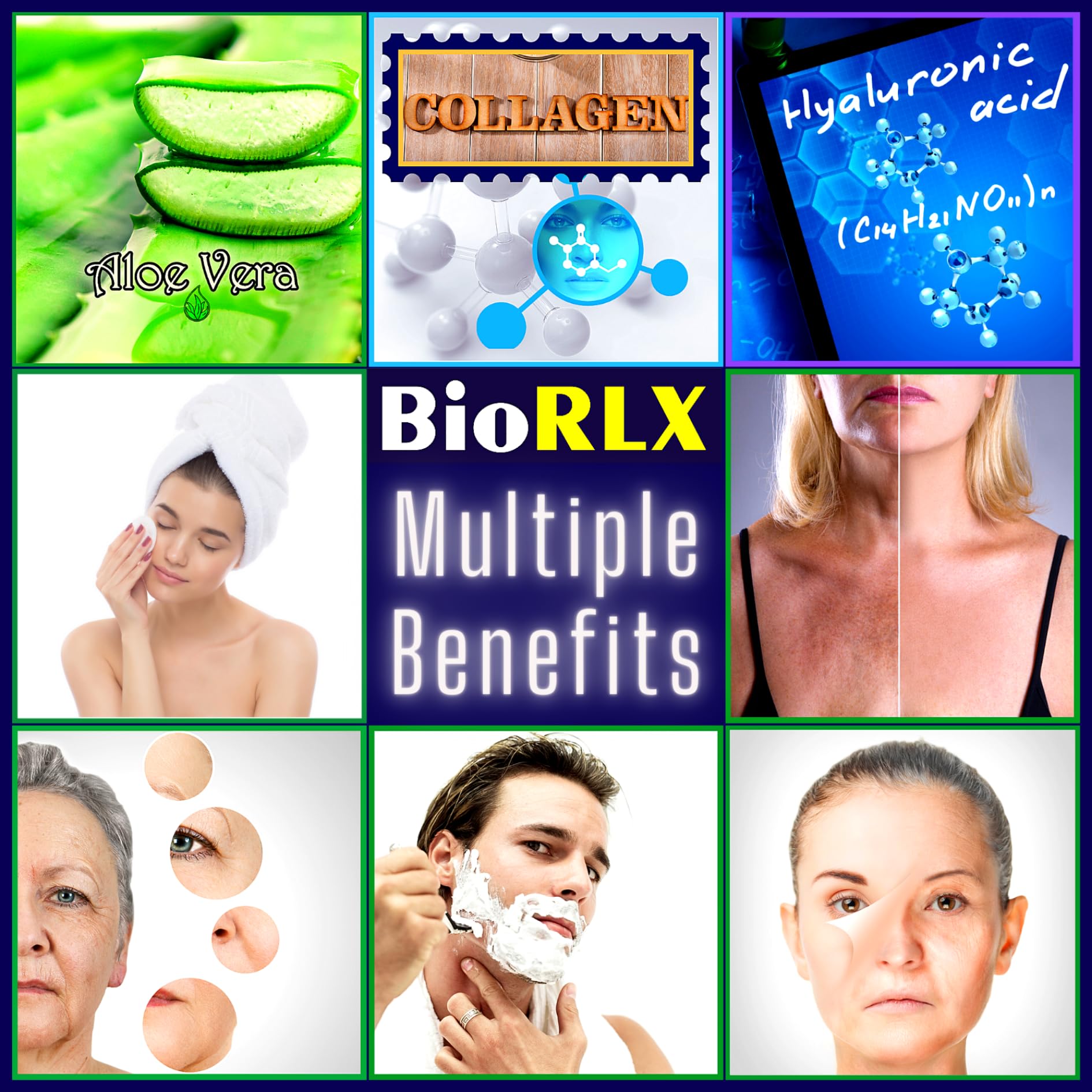 Biorlx Aloe Vera Gel mit 99 % Reinheit, Kollagen und Hyaluronsäure für Gesicht und Körper 4