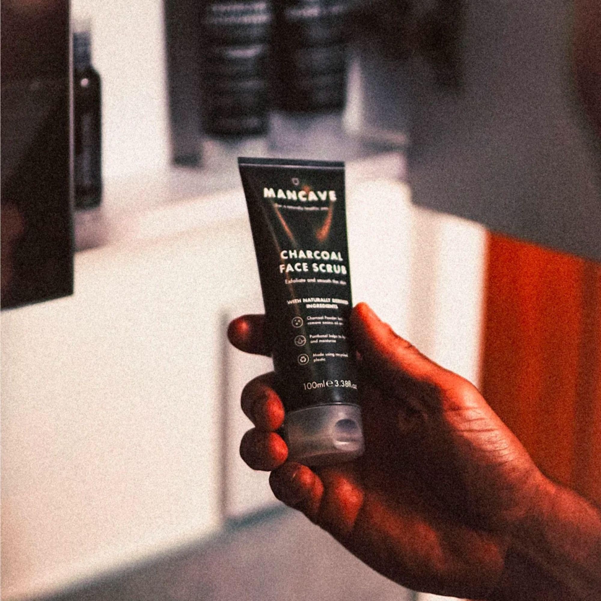 ManCave Charcoal Face Scrub for Men - Deep Cleansing & Exfoliation 100ml 7