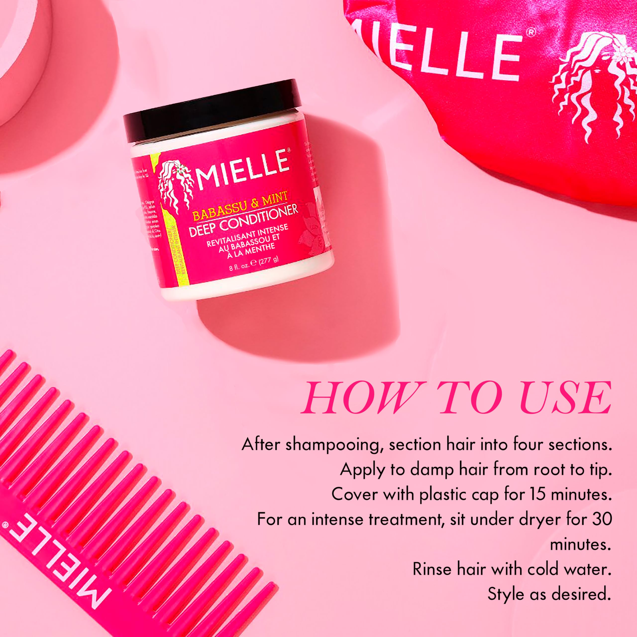 Mielle Babassu & Mint Deep Conditioner with Protein for Dry, Damaged, Frizzy Hair, 227 ml 4