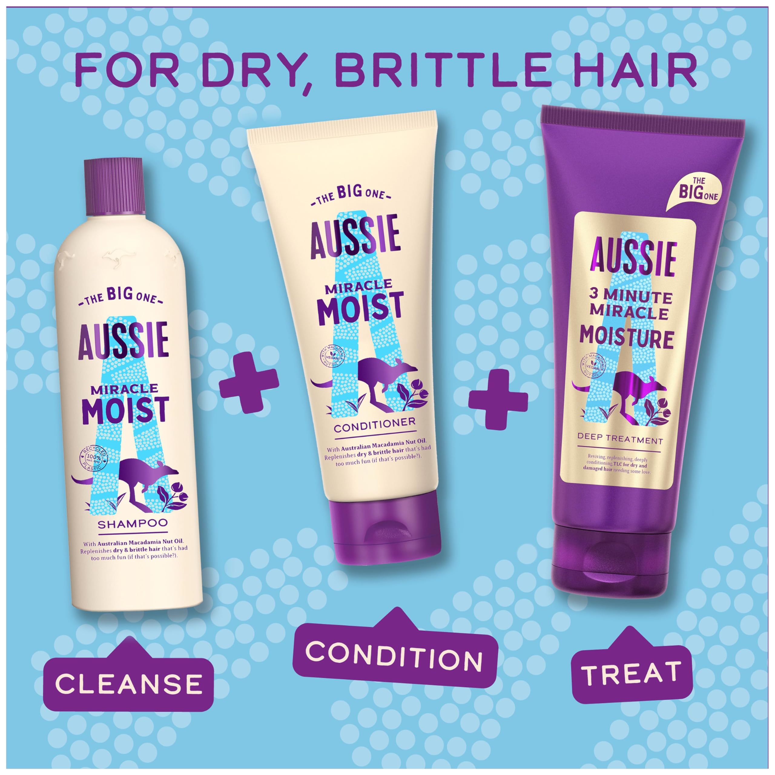 Aussie Deep Moisture 3 Minute Miracle Vegan Hair Mask with Macadamia Nut Oil 350ml 7