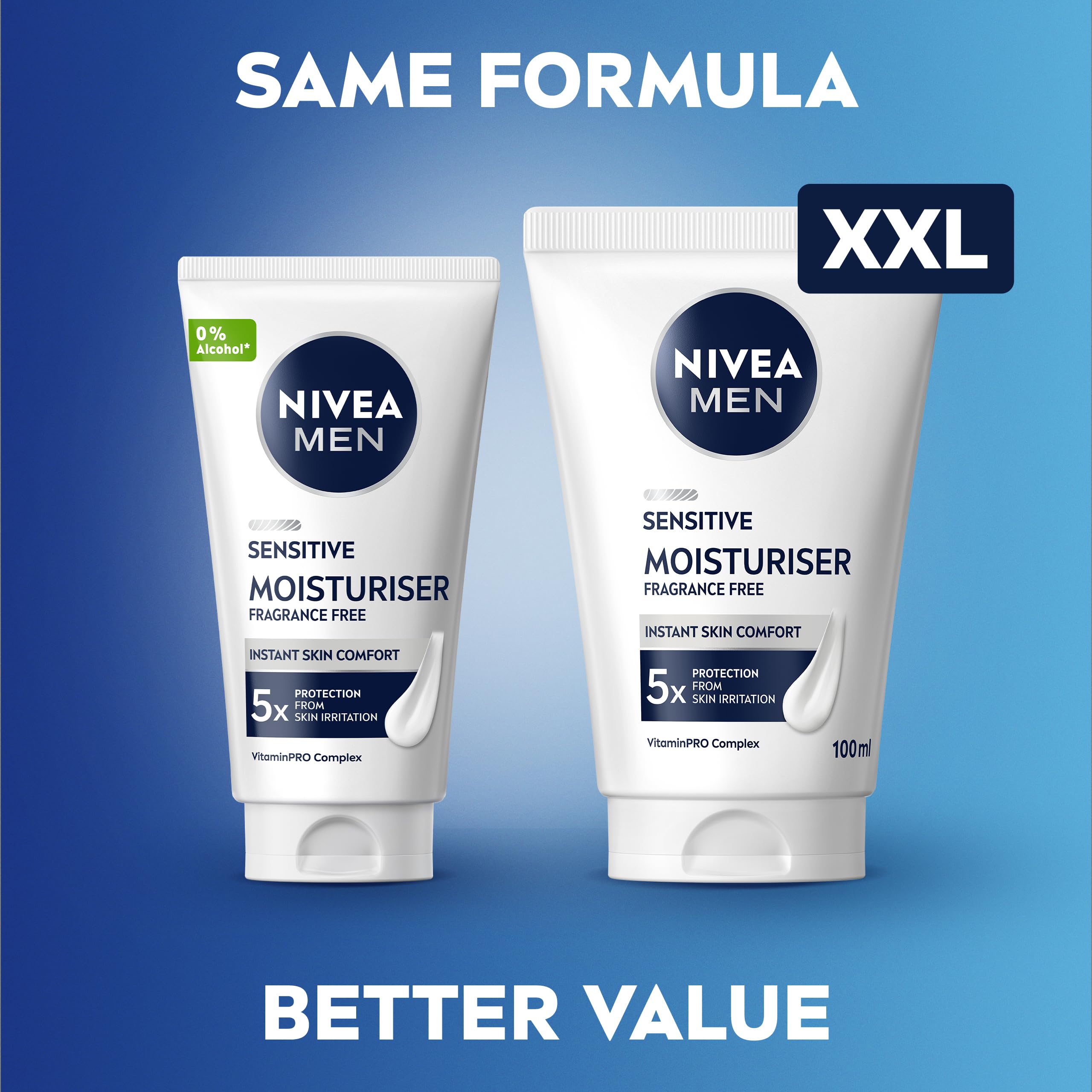 NIVEA MEN Sensitive Facial Moisturiser XXL 100ml - 24H Hydration for Sensitive Skin 3