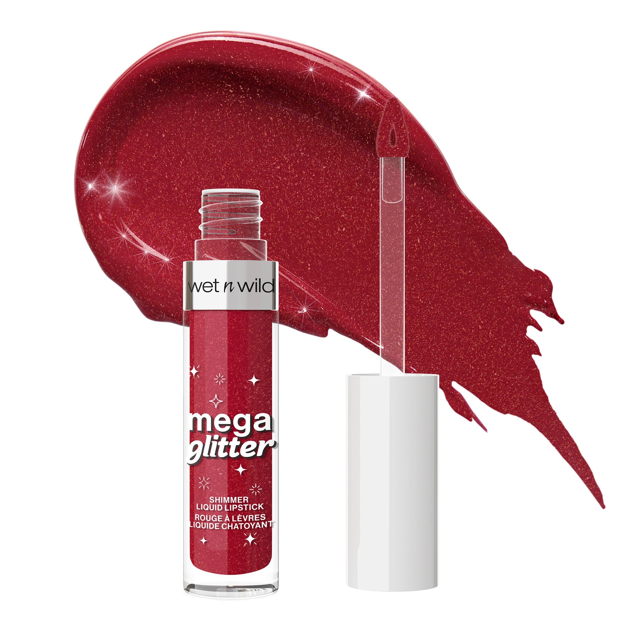 Wet n Wild Mega Glitter Shimmer Liquid Lipstick - Matte-to-Glitter Finish with Vitamin E