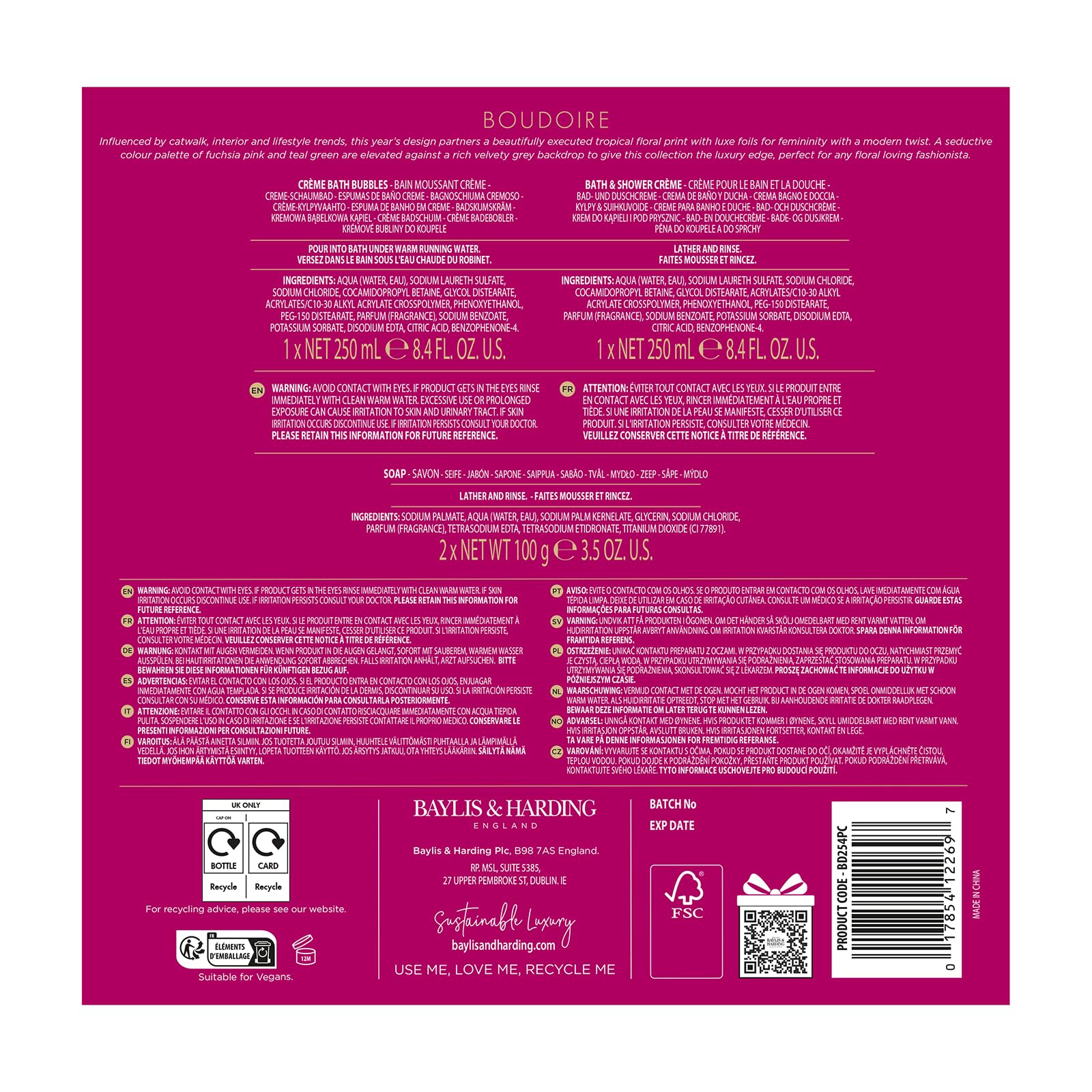 Baylis & Harding Boudoire Tropical Paradise Indulgent Bathing Gift Set - Vegan Friendly 7