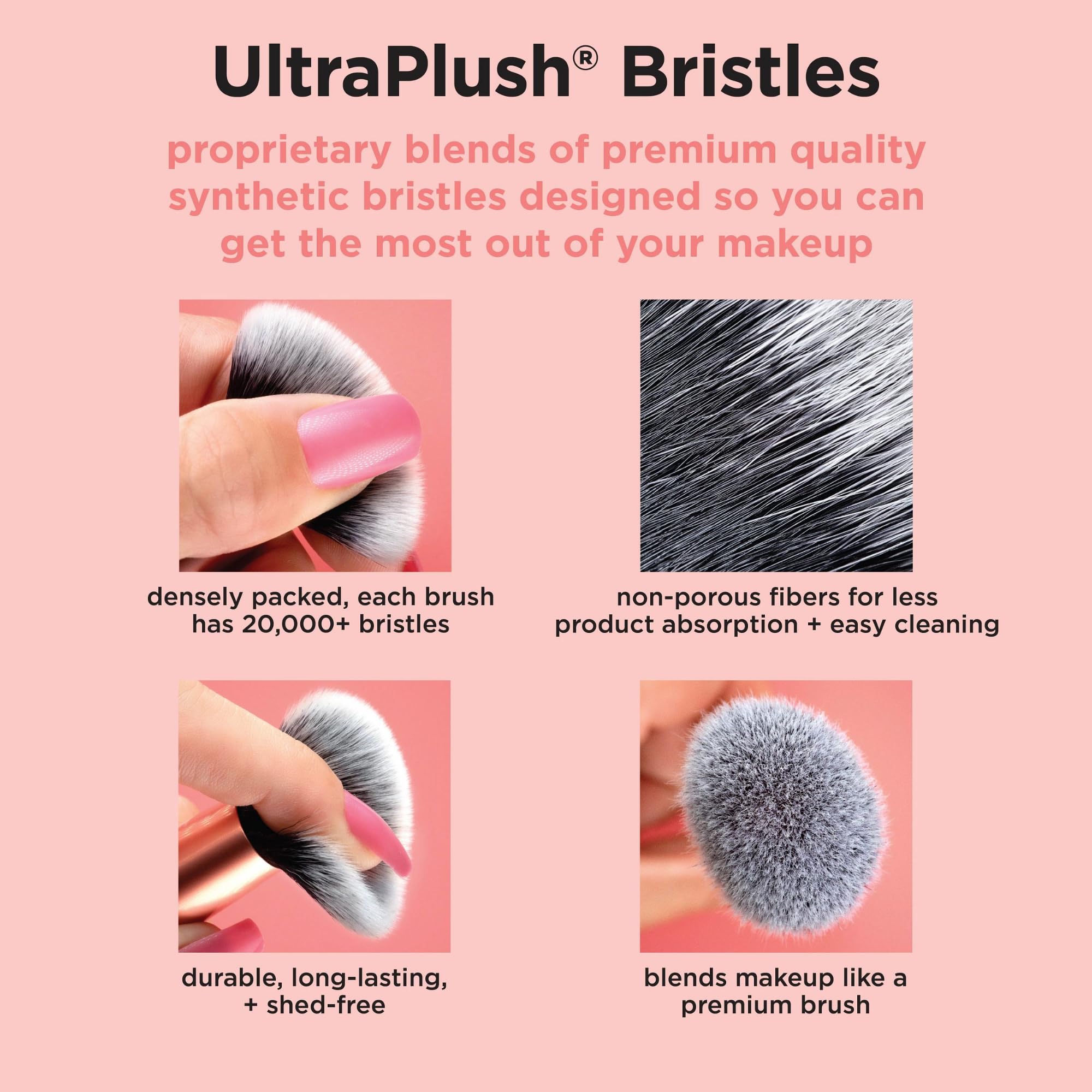 REAL TECHNIQUES Au Naturale 9-Piece Makeup Brush Kit for Foundation, Powders, and Concealer 7