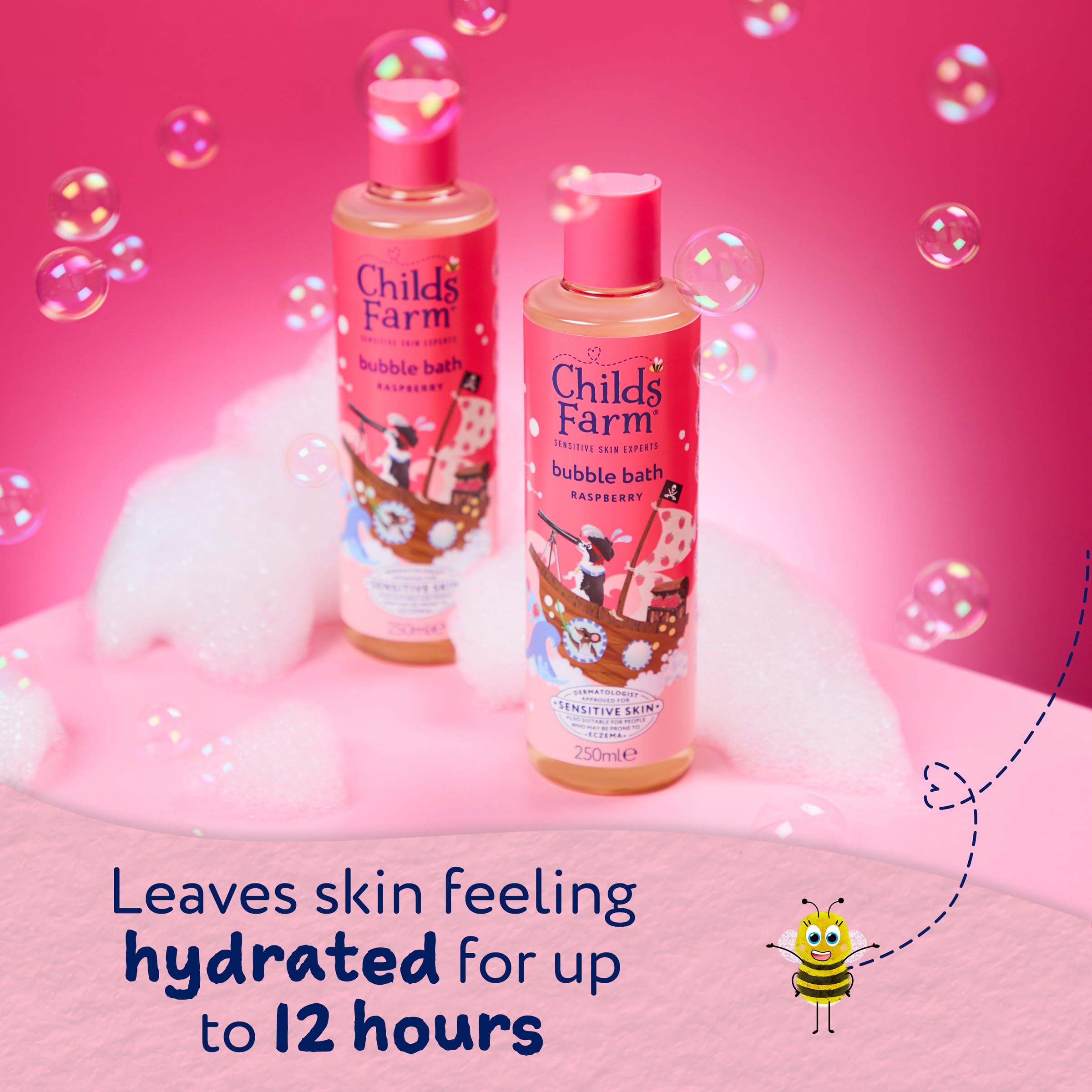 Childs Farm Raspberry Bubble Bath for Sensitive Skin | Gentle Cleansing & Hydration 4