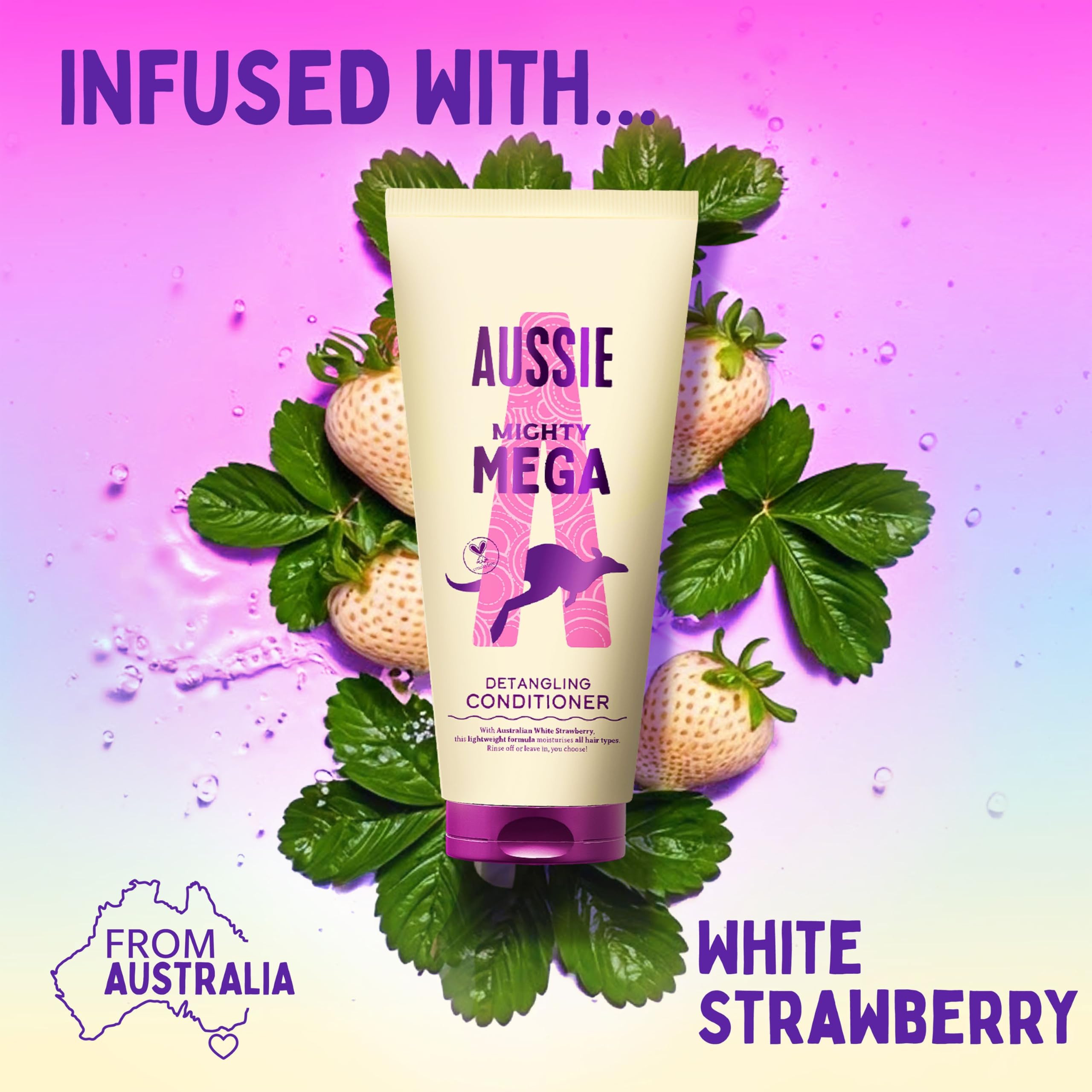 Aussie Mega Conditioner with Australian White Strawberry for All Hair Types 200ml 4
