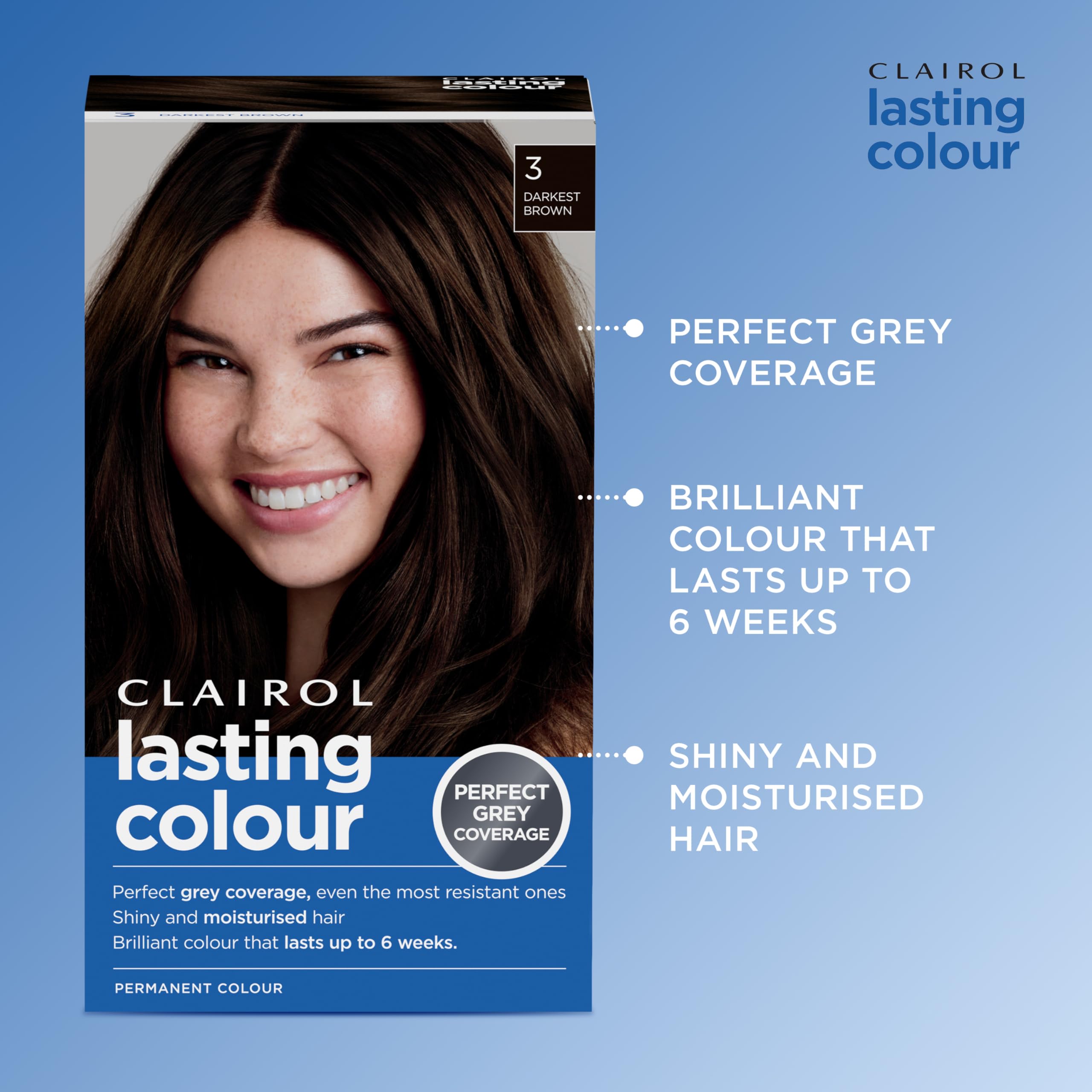 Clairol Permanente Haarfarbe | Ideale Grauabdeckung | Glänzendes und gepflegtes Haar | 3 Dunkelbraun 5