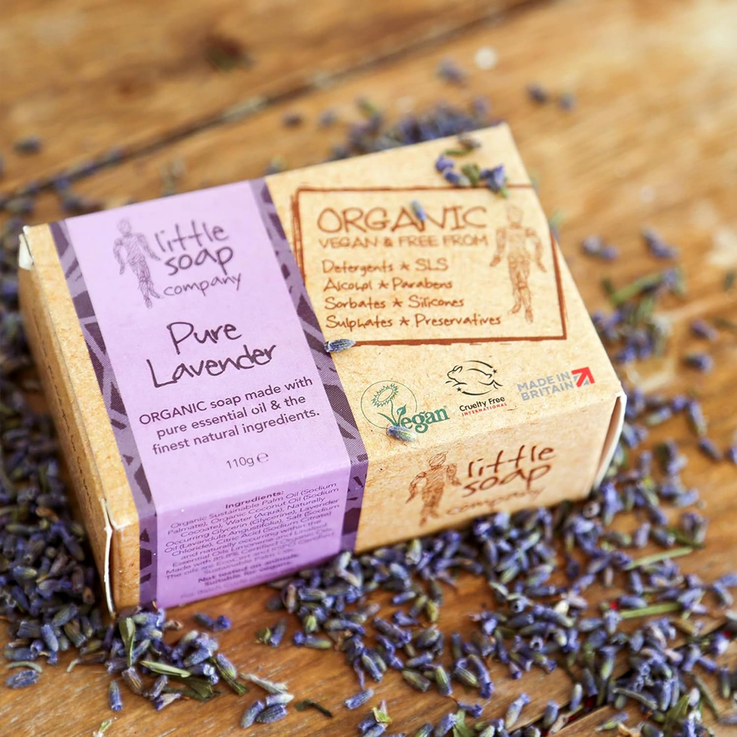 Little Soap Company Organic Lavender Soap Bar - Vegan, Cruelty-Free, Natural (110g) 8
