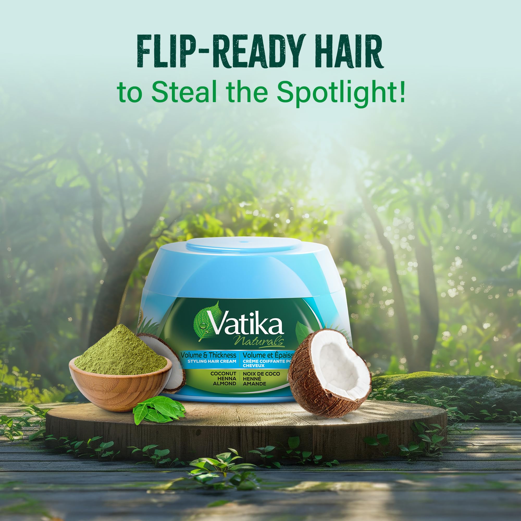 Vatika Naturals Hair Cream for Volume & Thickness 210ml with Coconut & Henna 6