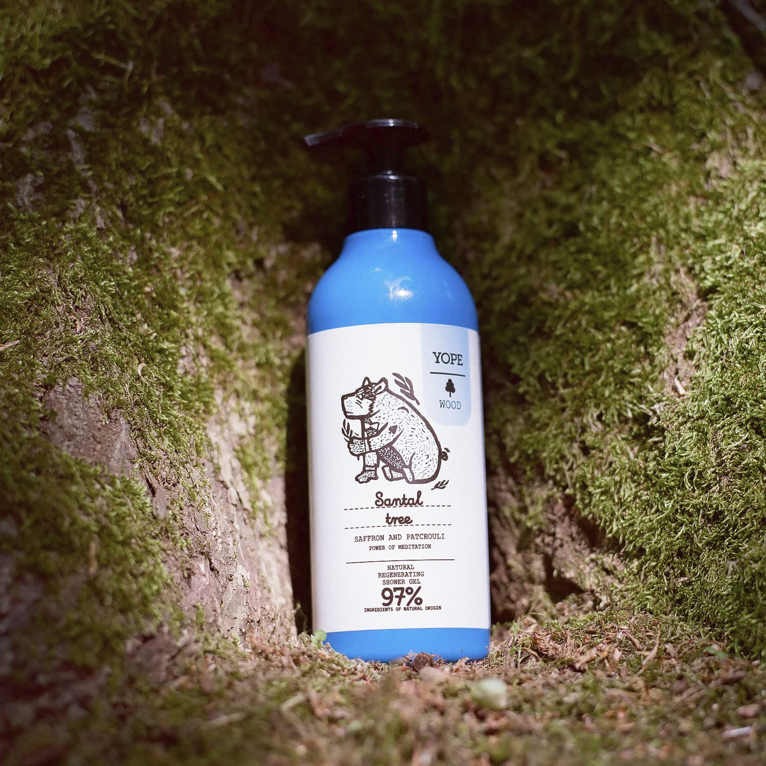 YOPE WOOD Natural Shower Gel with Saffron, Patchouli, Cardamom & Sandalwood 3