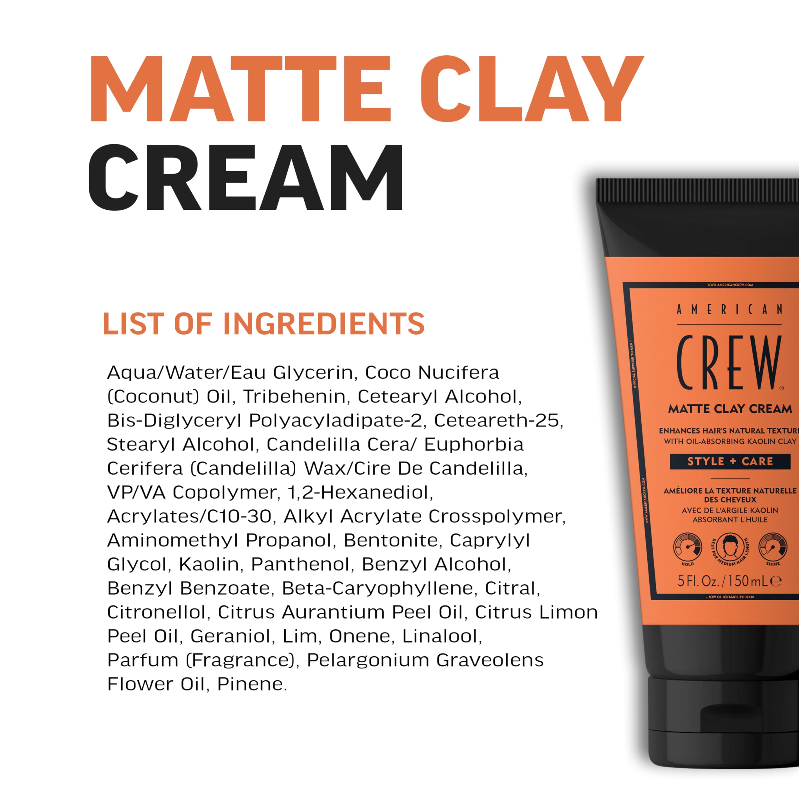 American Crew Matte Clay Cream - Hybrid Hair Styling Clay Gel for Men 3