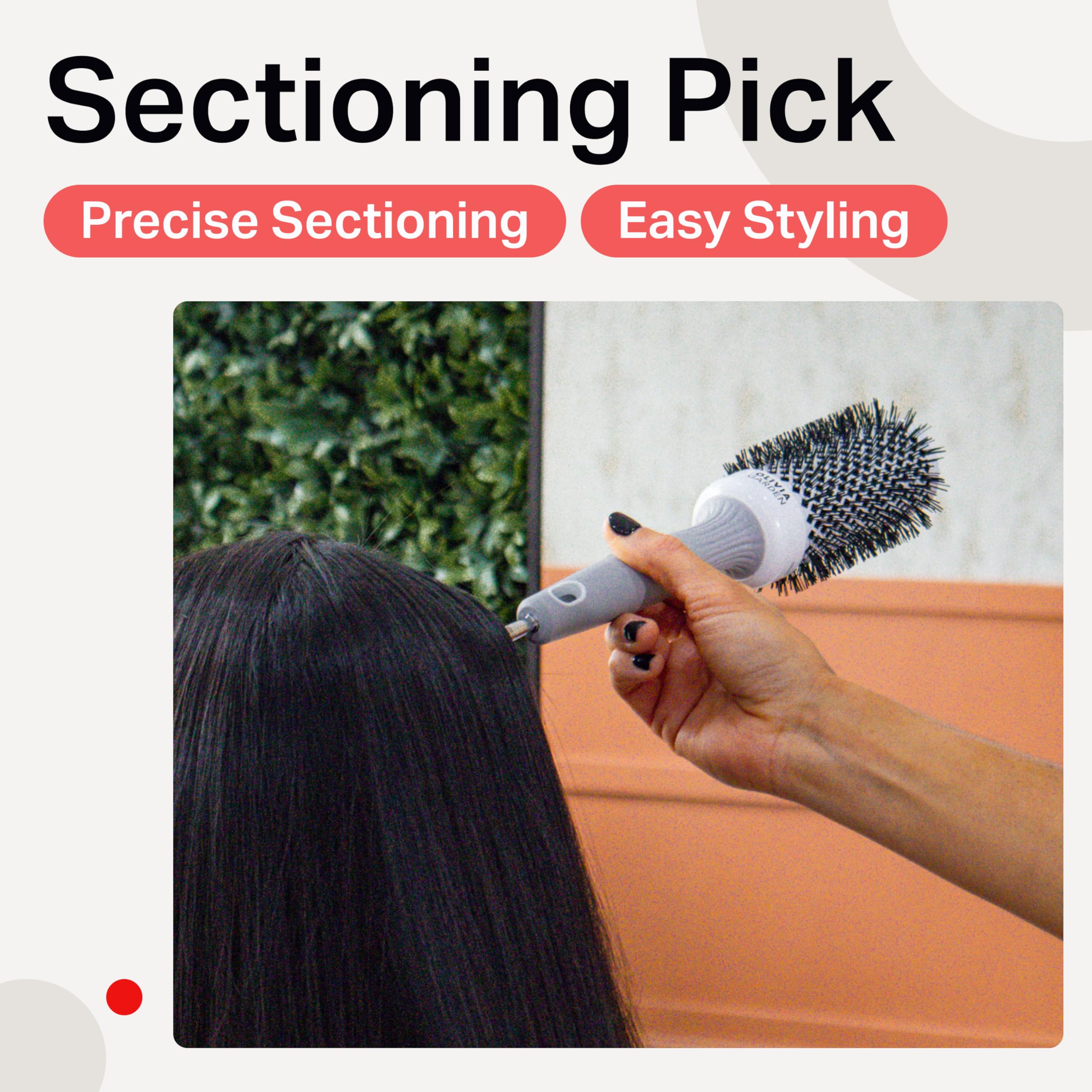 Olivia Garden Expert Blowout Shine Brush - White & Grey - Size 45 - Ceramic Coated 6