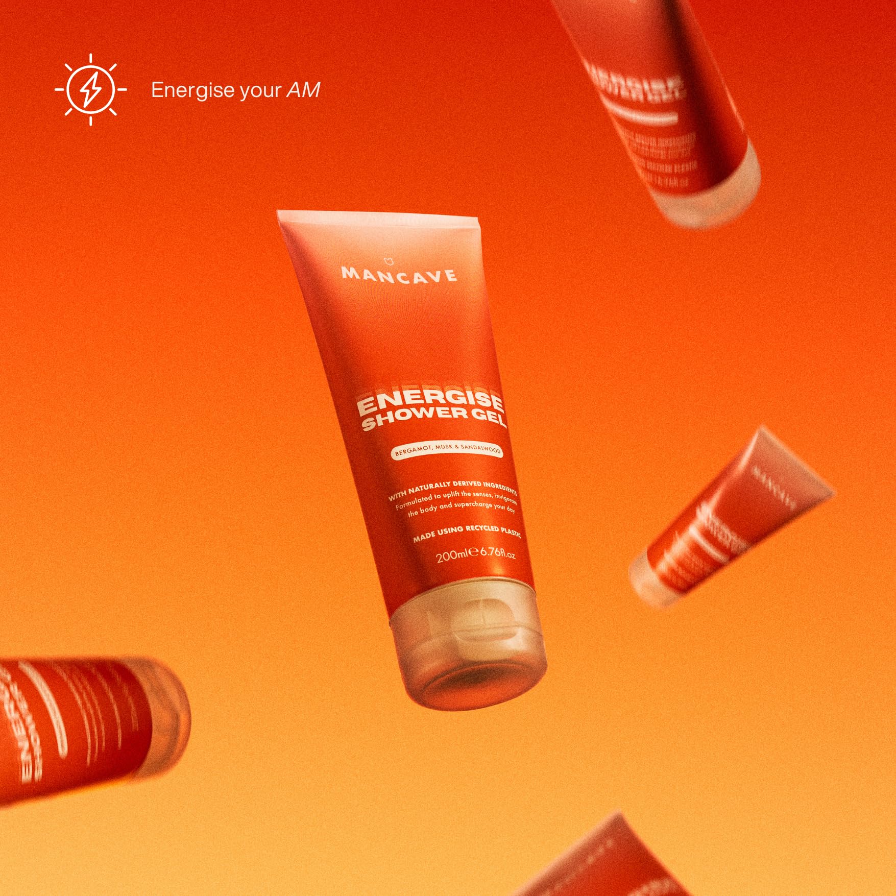 ManCave Energise Shower Gel for Men with Bergamot, Musk, and Sandalwood 4