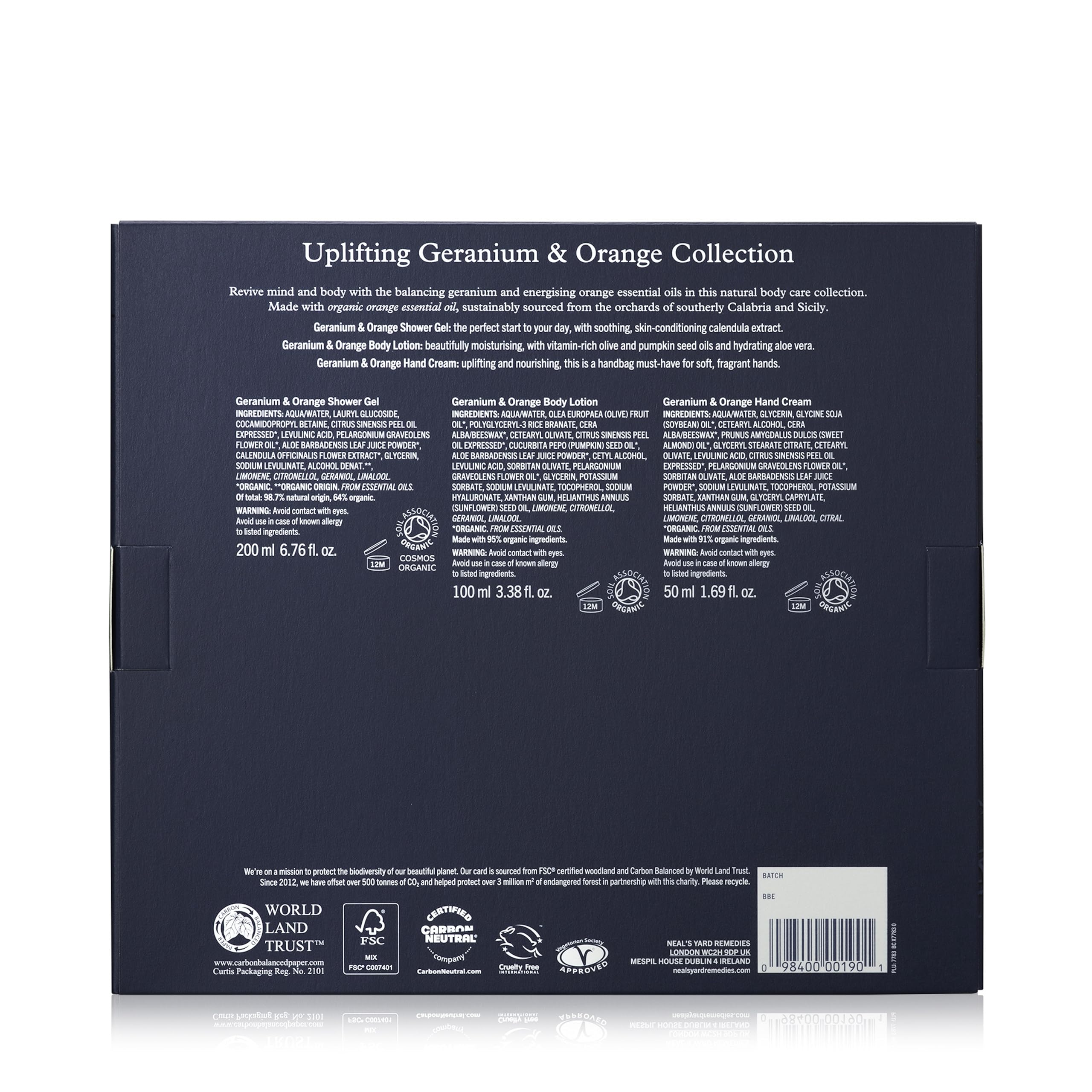 Neal's Yard Remedies Uplifting Geranium & Orange Gift Set with Shower Gel