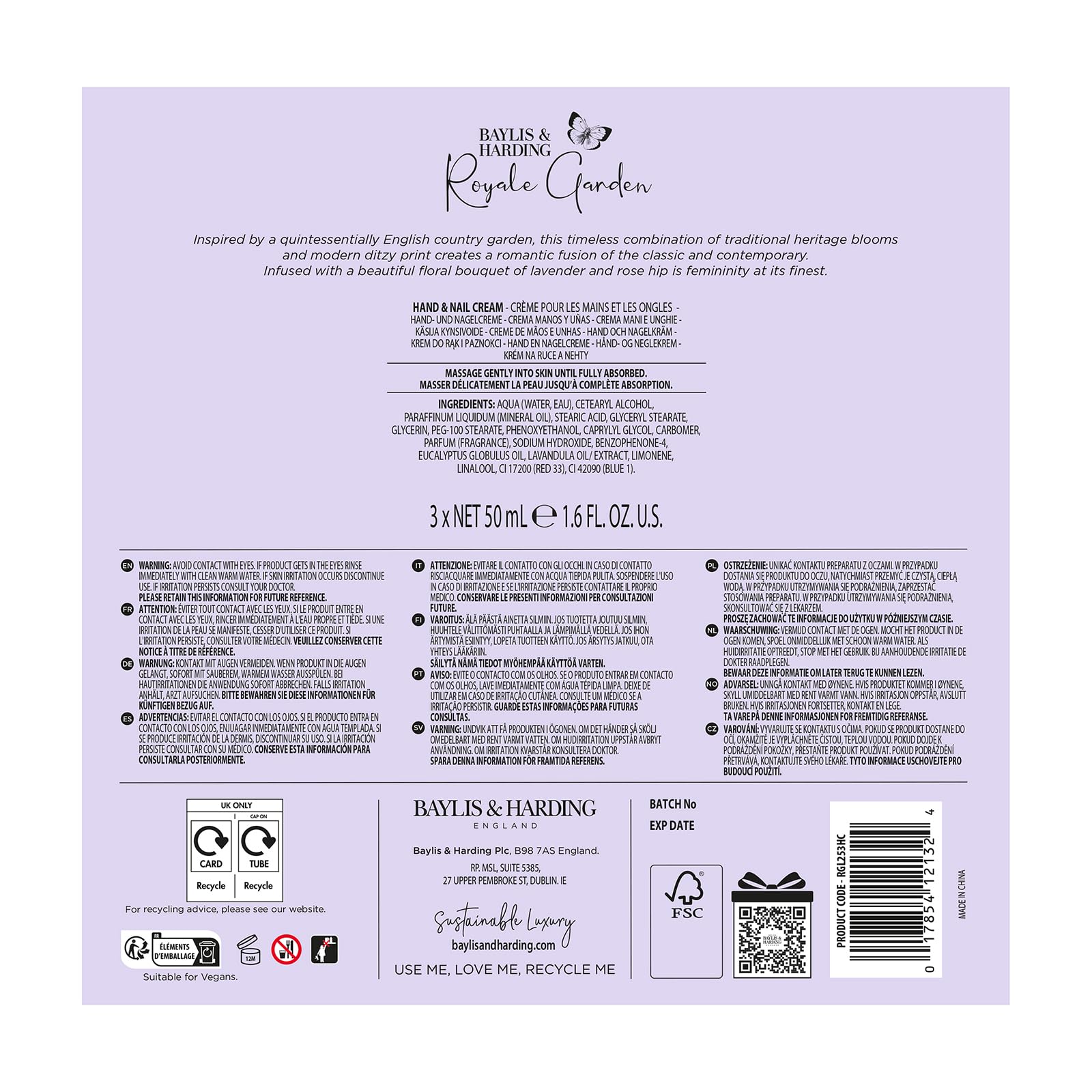 Baylis &amp; Harding Royale Garden Lavendel- &amp; Hagebuttentee Luxus-Handpflege-Geschenkset (1 Stück) - Vegan 7