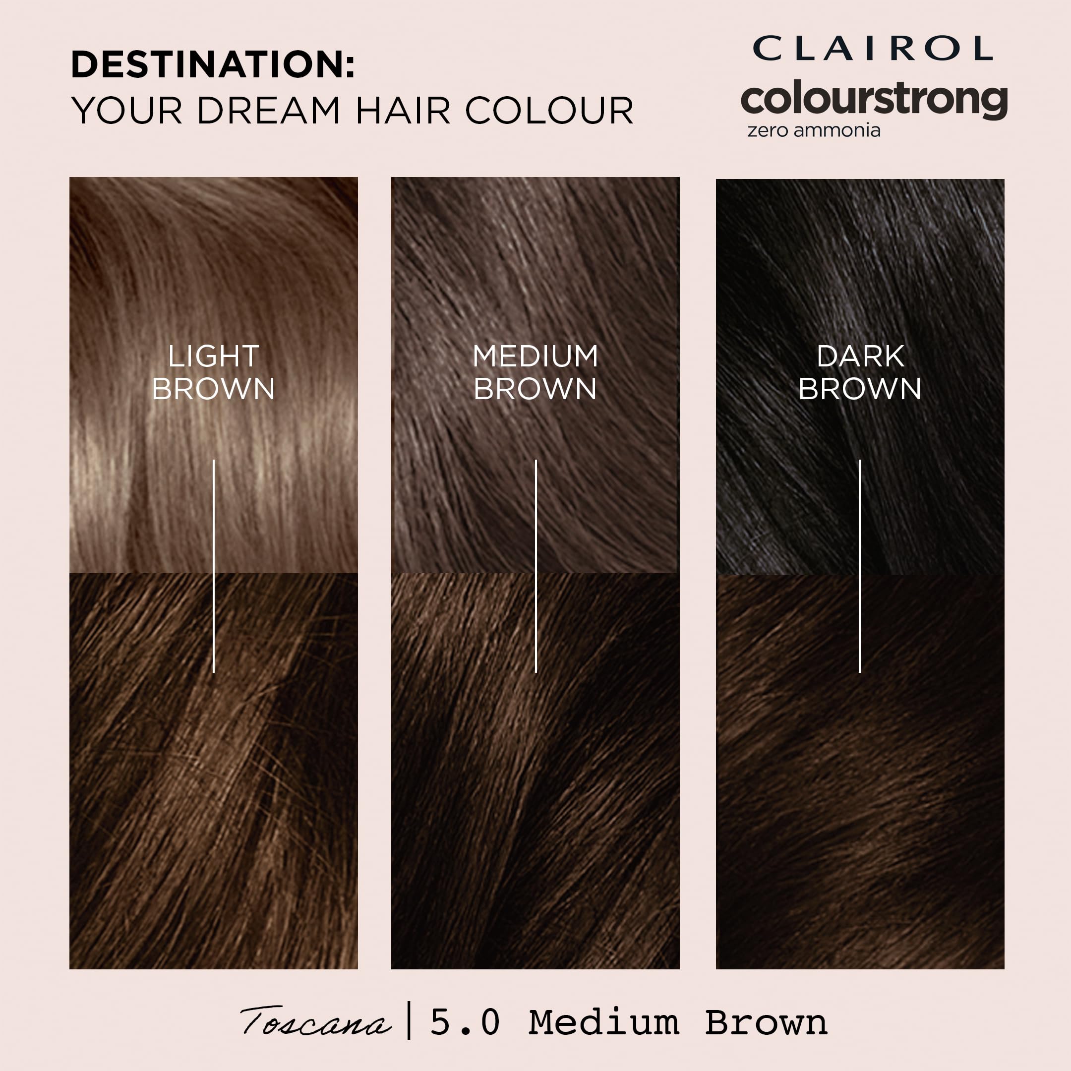 Clairol Colour Strong Permanente Haarfarbe – 5.0 Mittelbraun