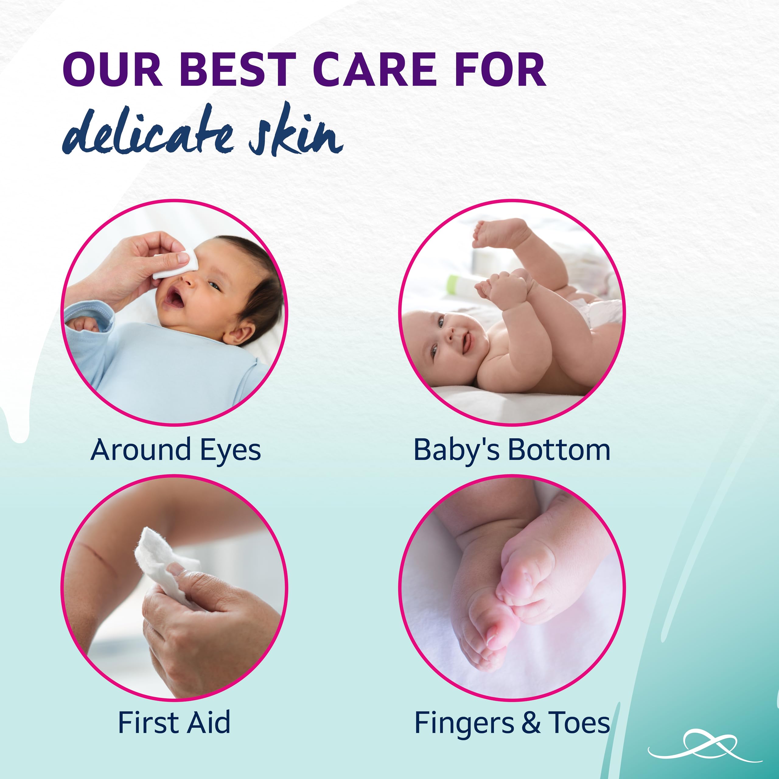 Lil-Lets Baby Cotton Squares 50 Count - 100% Certified Organic Cotton 4