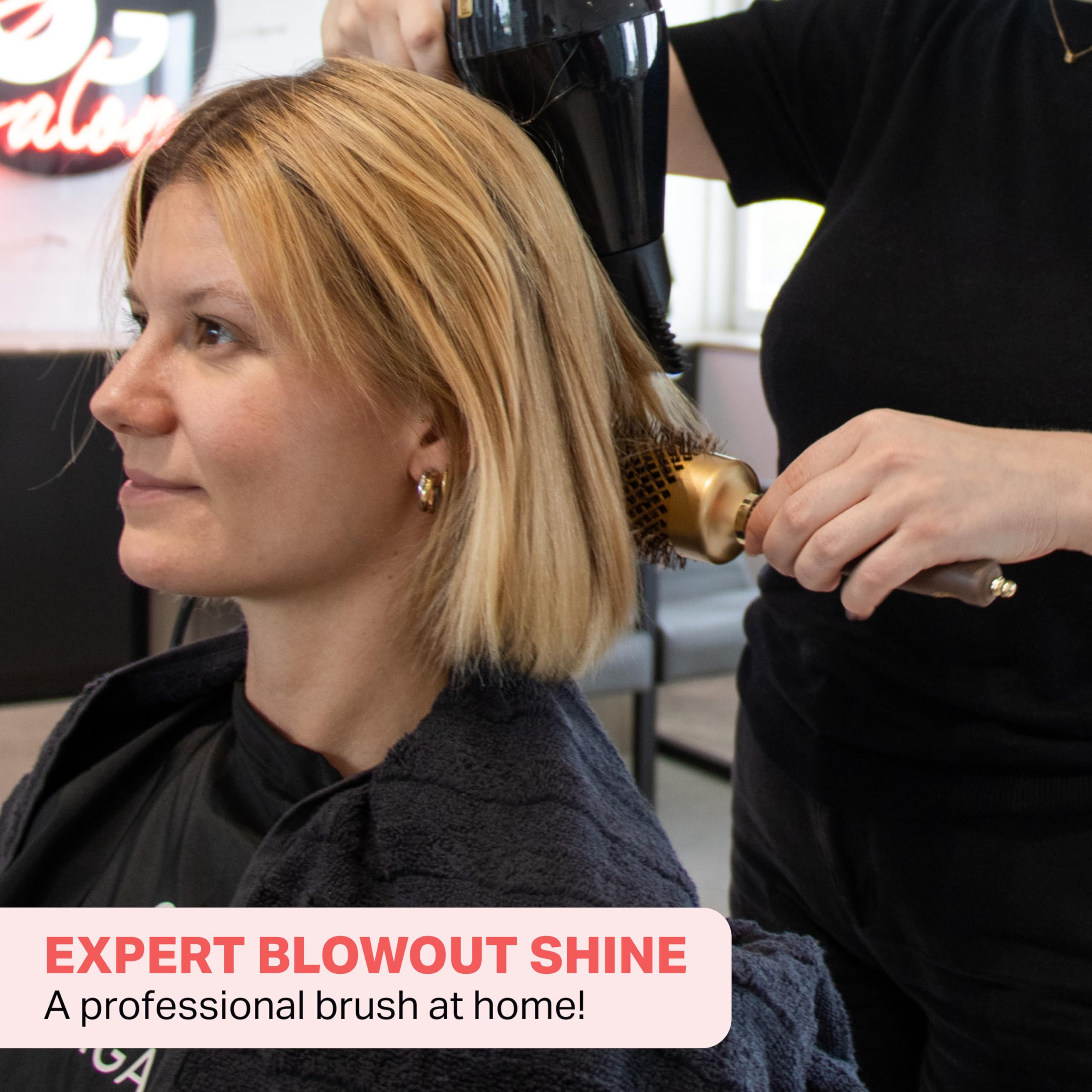 Olivia Garden Expert Blowout Shine – Gold &amp; Braun – 45 – Keramikbeschichtete Rundbürste für glattes Föhnen, frizzfreies Haar und strahlenden Glanz 5