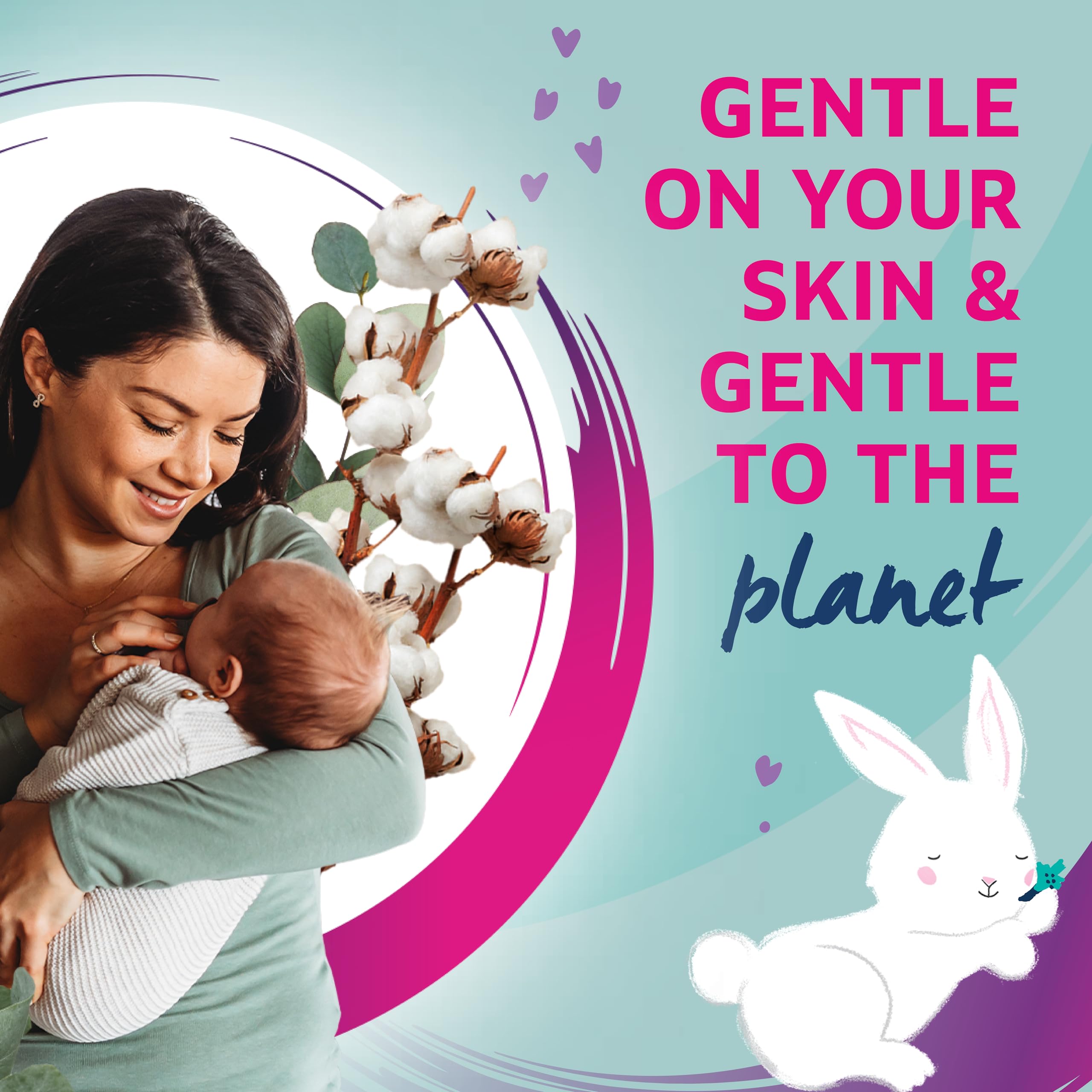 Lil-Lets Baby Cotton Squares 50 Count - 100% Certified Organic Cotton 6