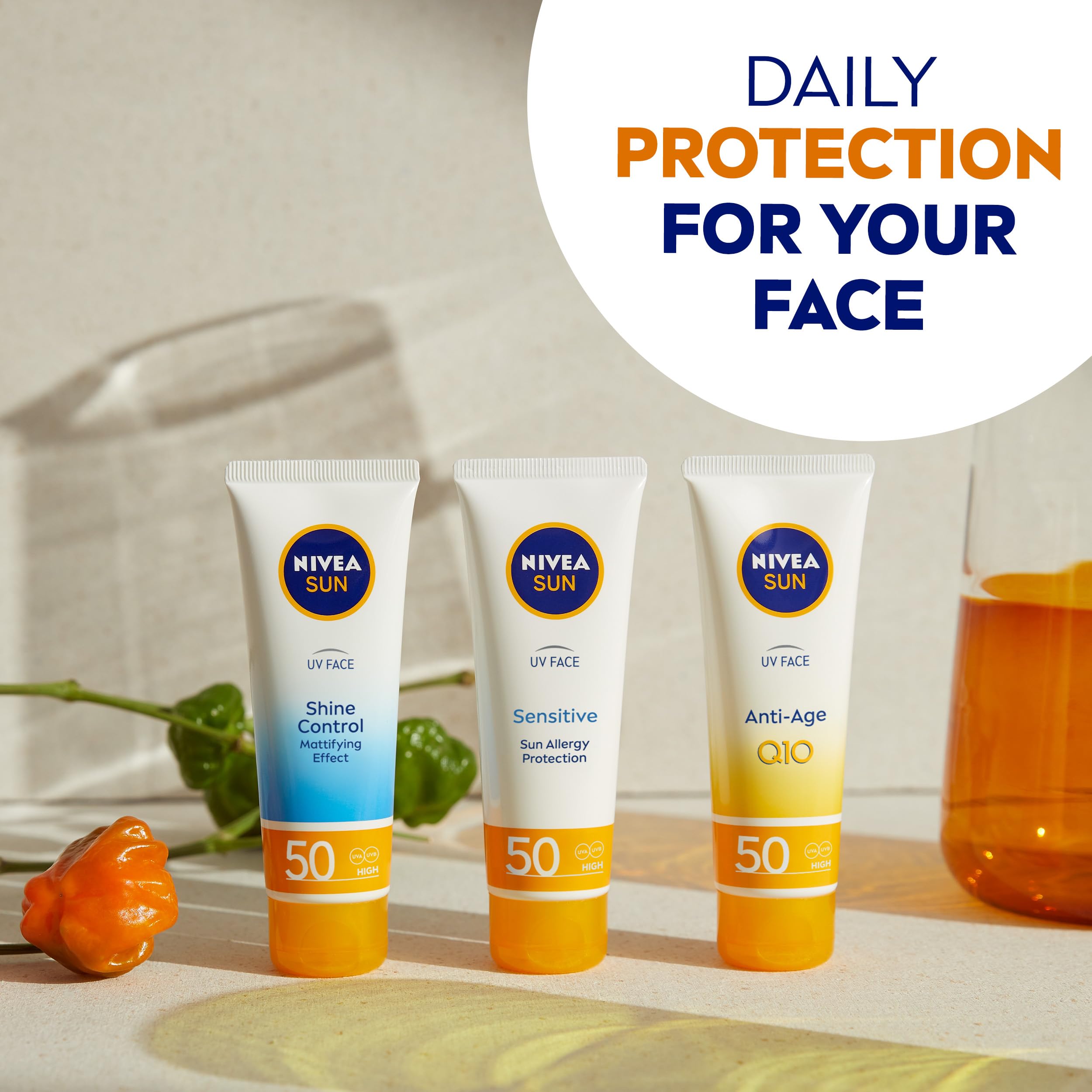 NIVEA Sun UV Face Shine Control Cream SPF 50 for Normal/Combination Skin (50ml) 8