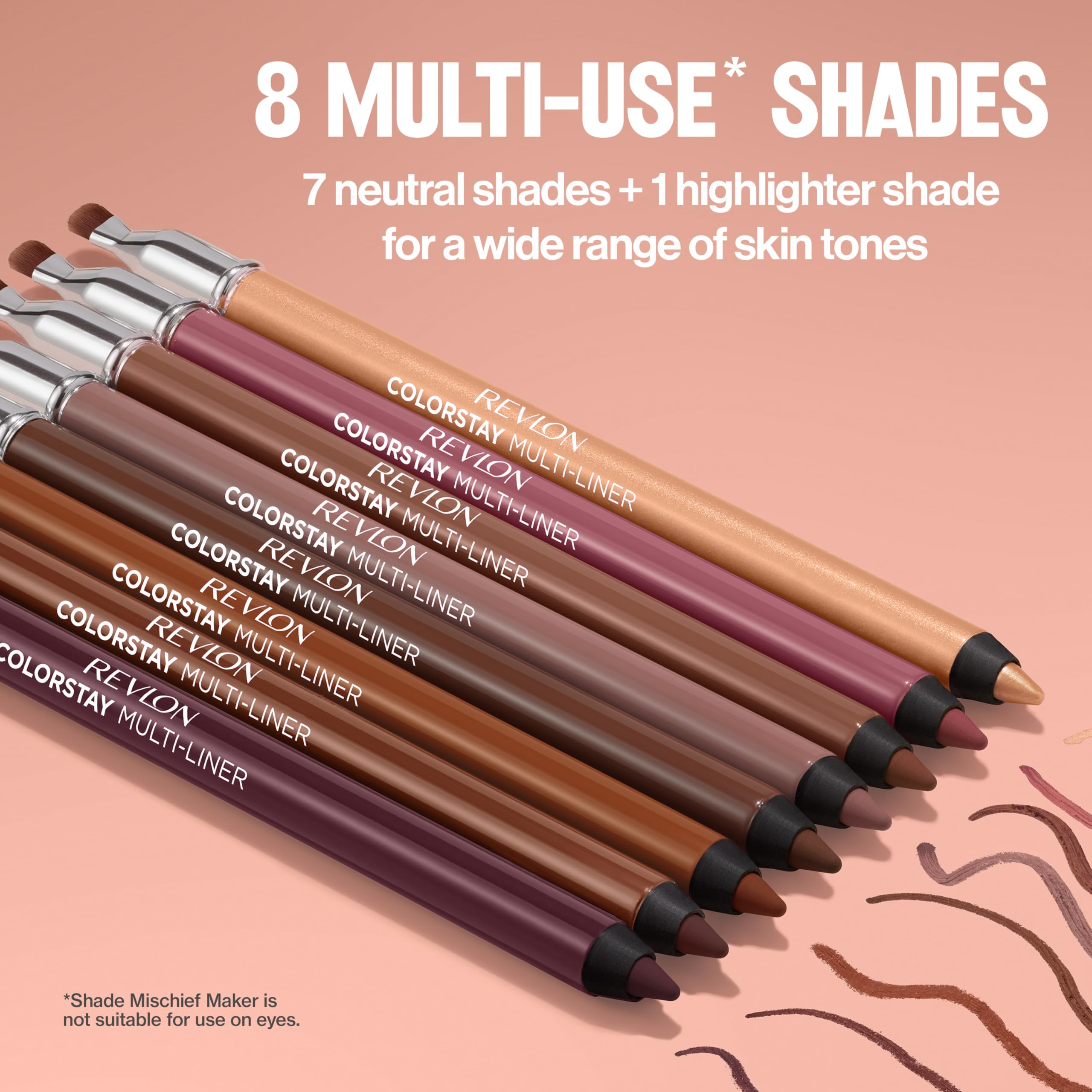Revlon ColorStay Multi-Liner: Transfer-Proof Creamy Gel Pencil with Blending Brush for Lips, Eyes & Face 9