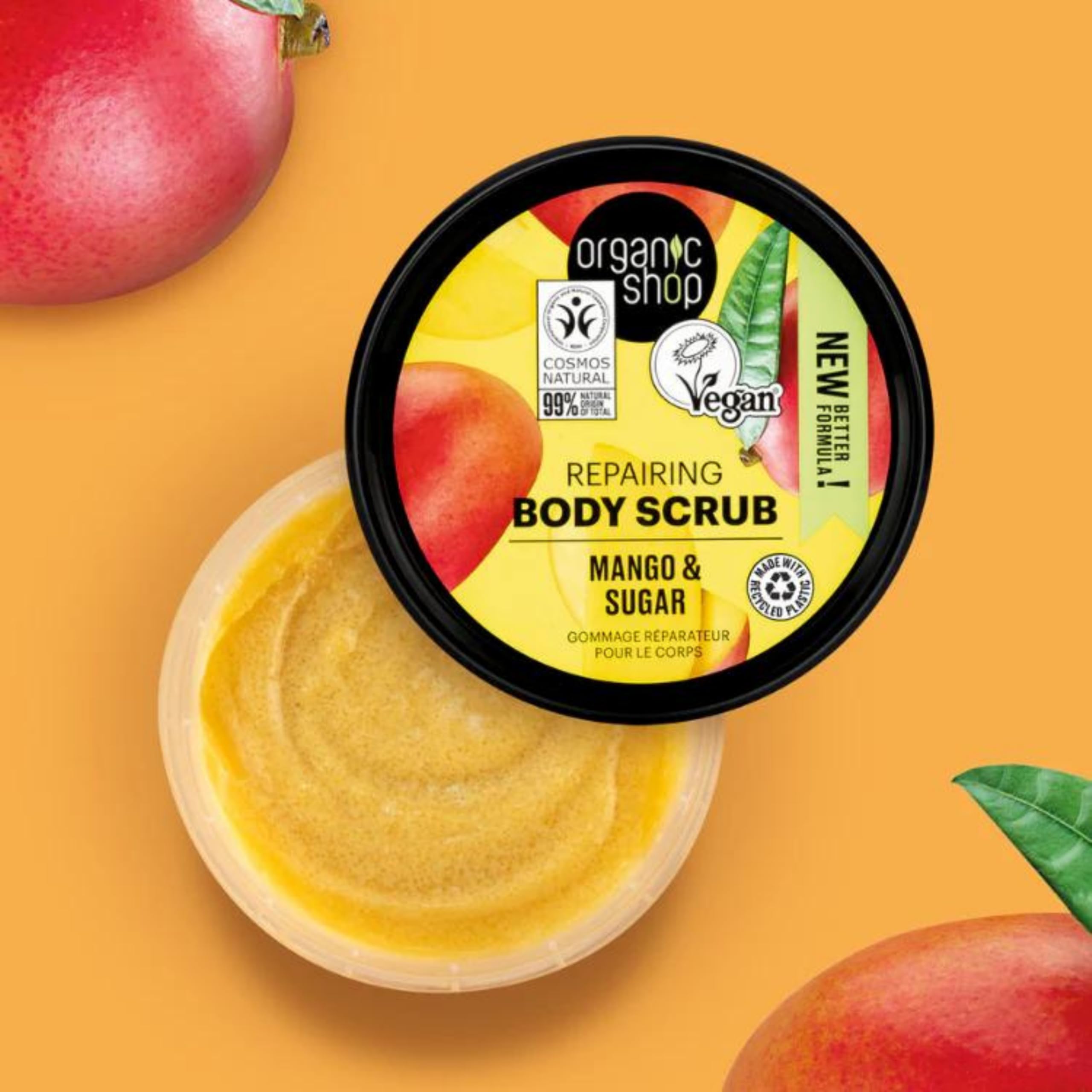 Organic Shop Repairing Mango & Sugar Body Scrub for Smooth, Glowing Skin (250ml) 5