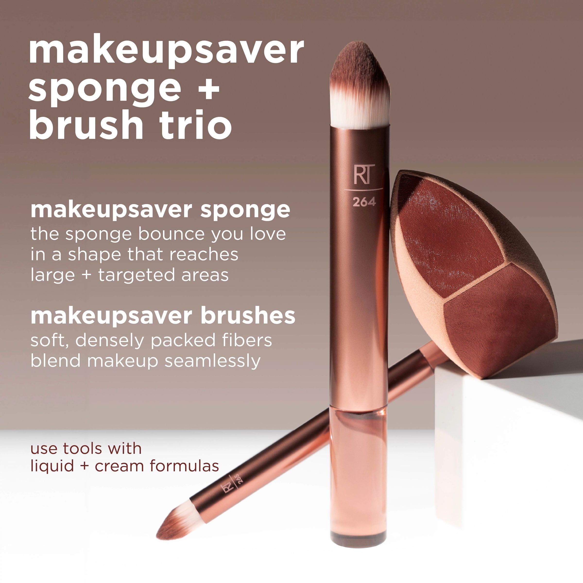 Real Techniques Makeupsaver Sponge + Brush Trio for Foundation and Concealer 3
