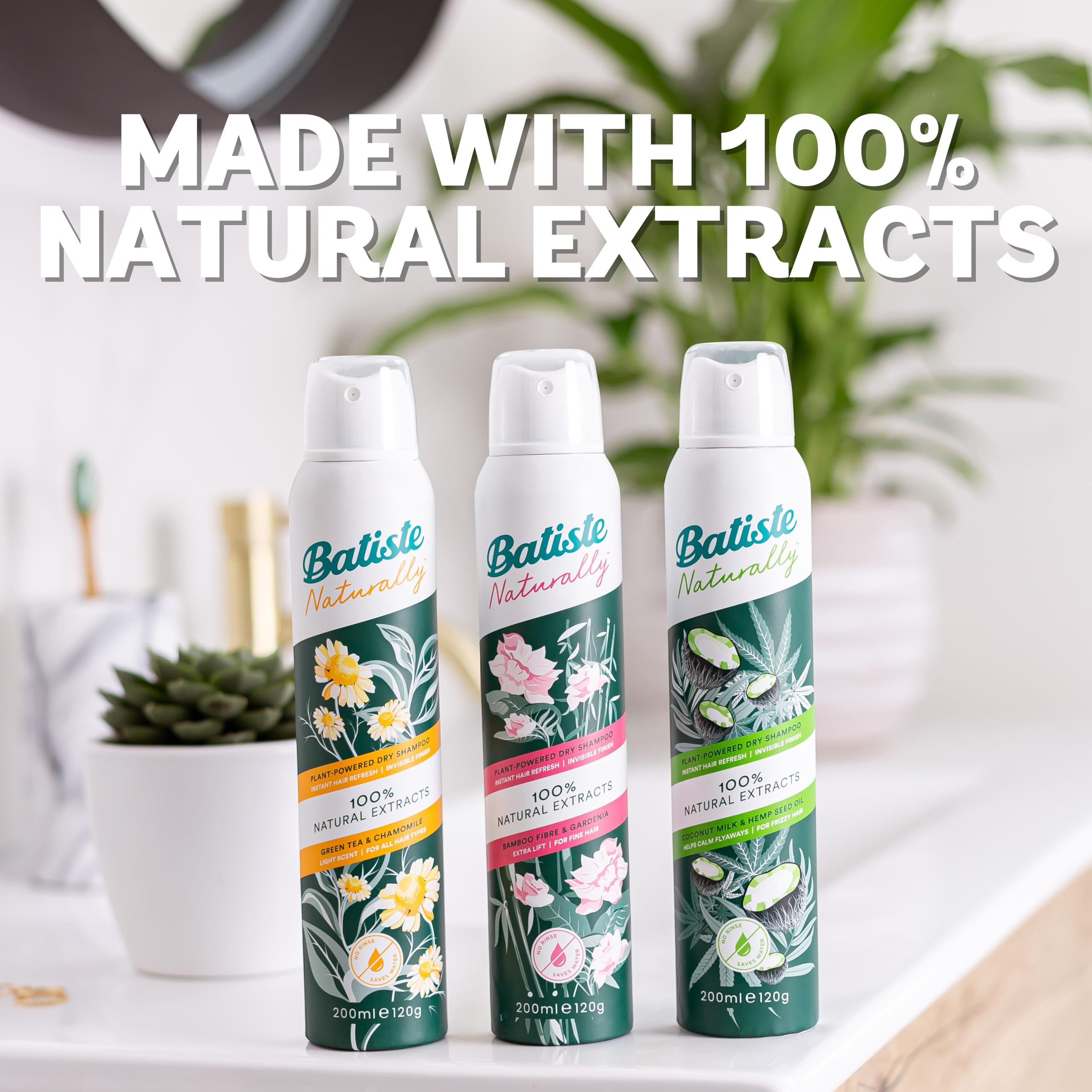 Batiste Naturally Coconut Milk & Hemp Seed Oil Dry Shampoo for Instant Refreshment 200ml 4