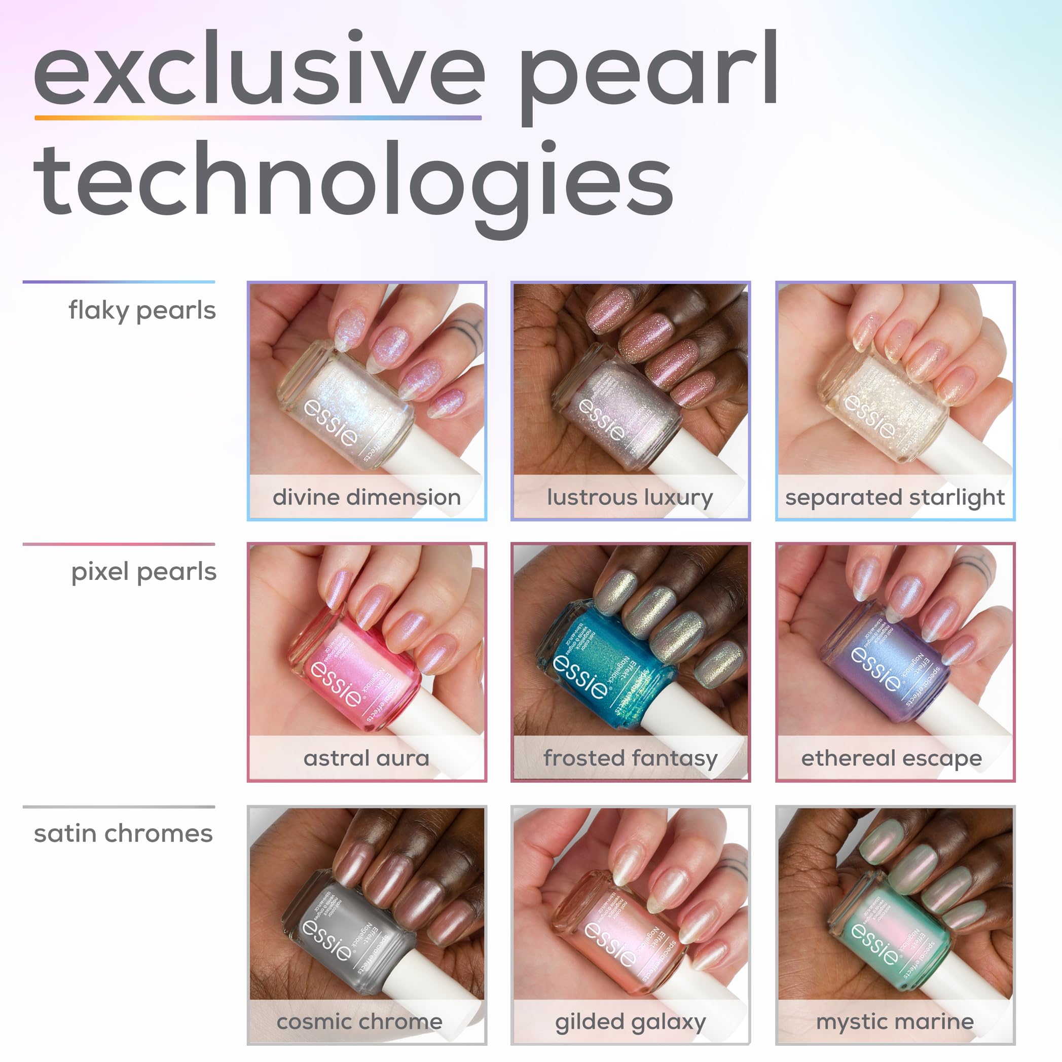 Essie Nail Art Studio Cosmic Chrome Special Effects Topcoat - Vegan, Light Reflecting Finishes 7